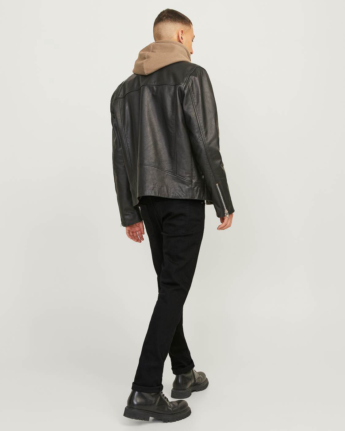 Pantalone cinque tasche Glenn nero slim-fit a vita bassa in bull di cotone stretch image