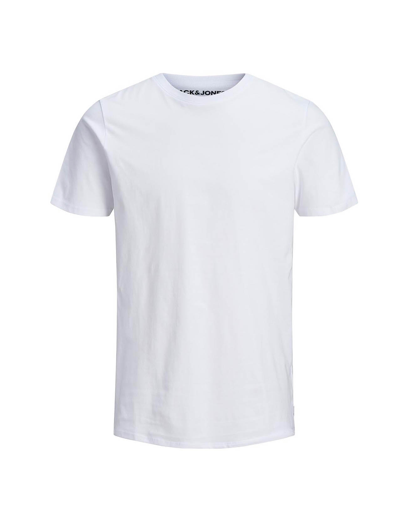 T shirt bianca regular fit tinta unita con scollo a giro e mezze maniche