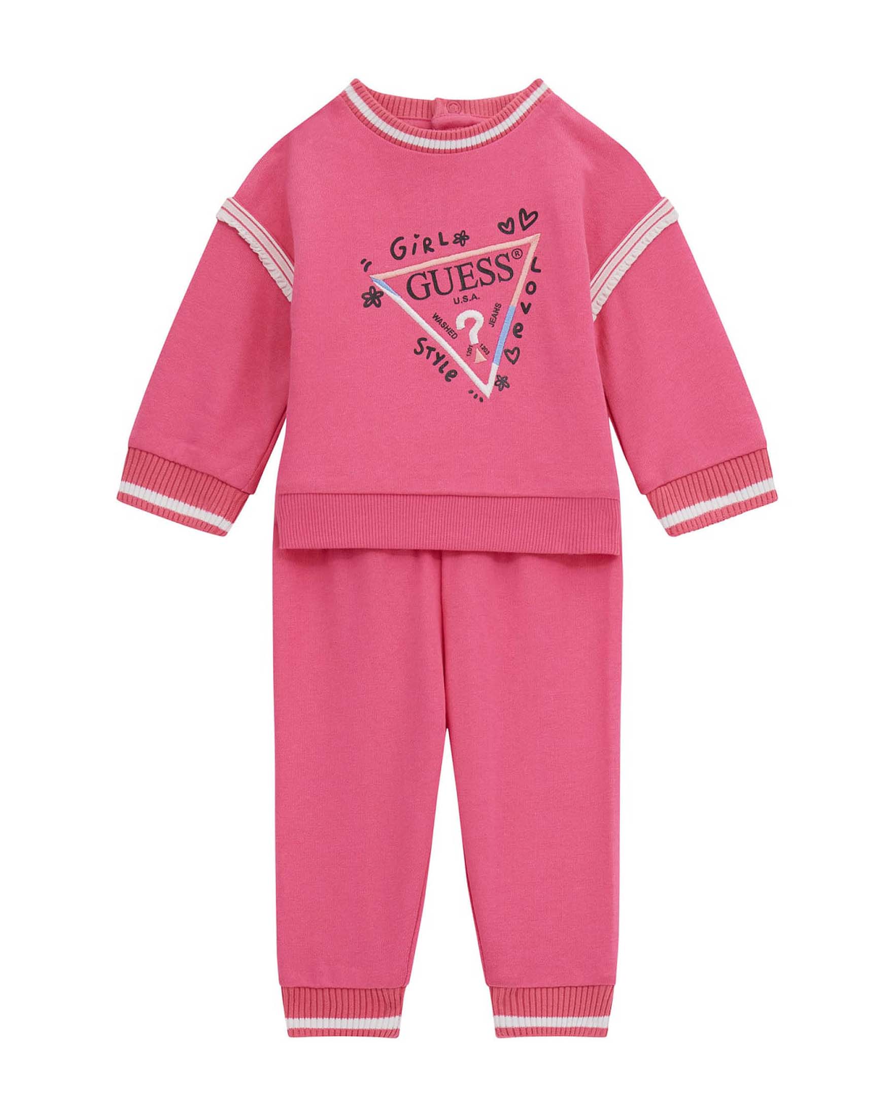 Tuta fucsia in cotone con felpa e joggers