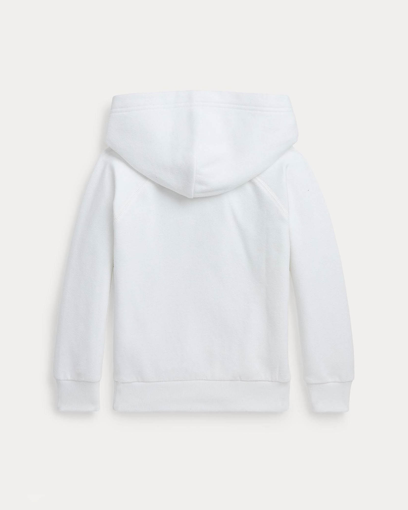 Felpa Polo Ralph Lauren bianca in misto cotone con cappuccio e logo pony image