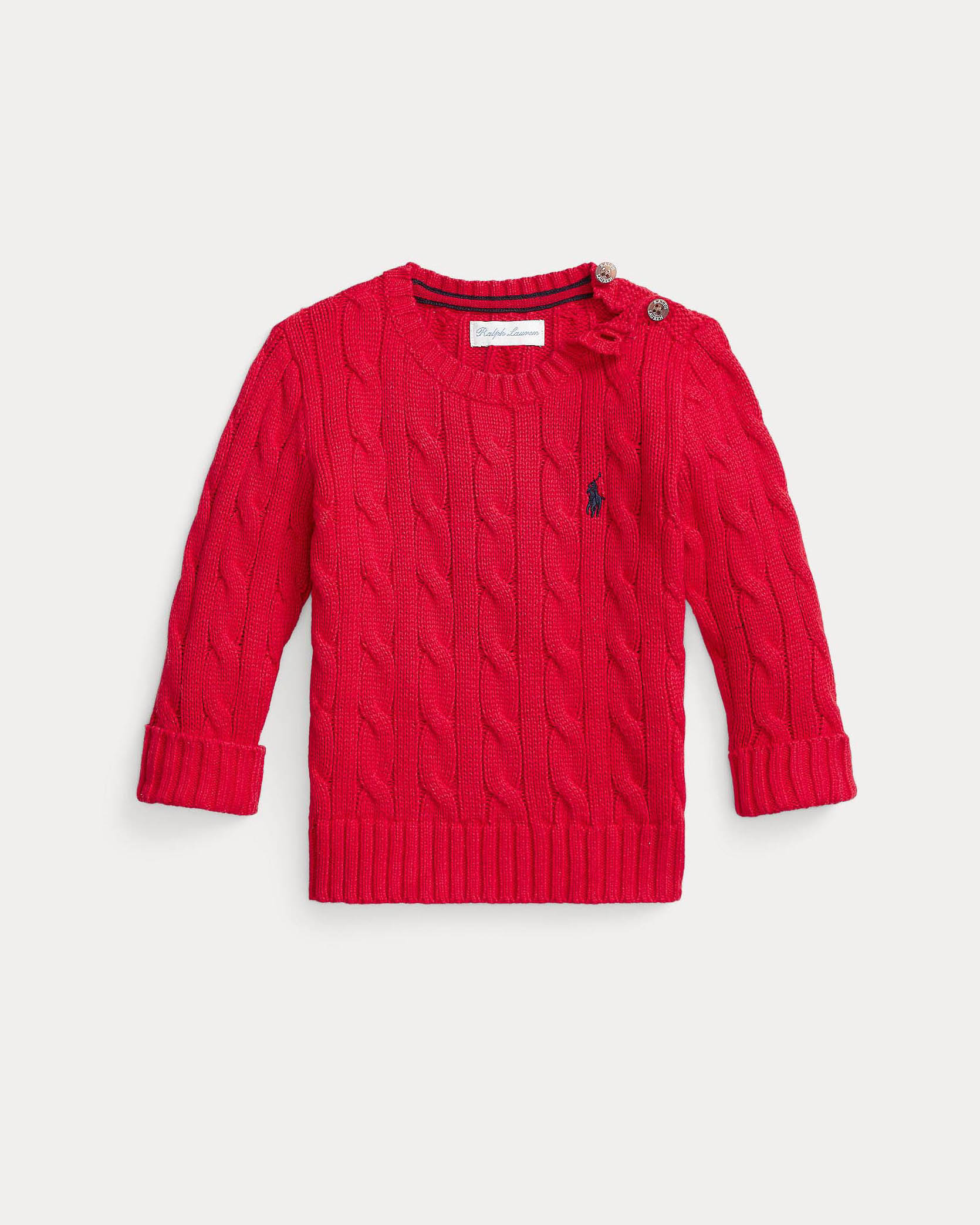 Maglia rossa Polo Ralph Lauren in cotone a trecce
