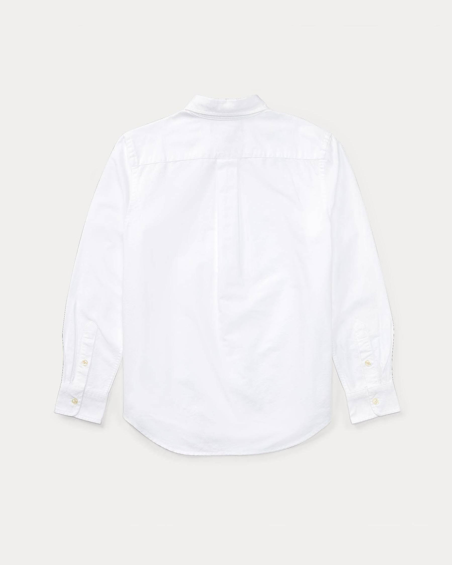 Camicia Polo Ralph Lauren bianca Oxford in cotone con logo pony blu image