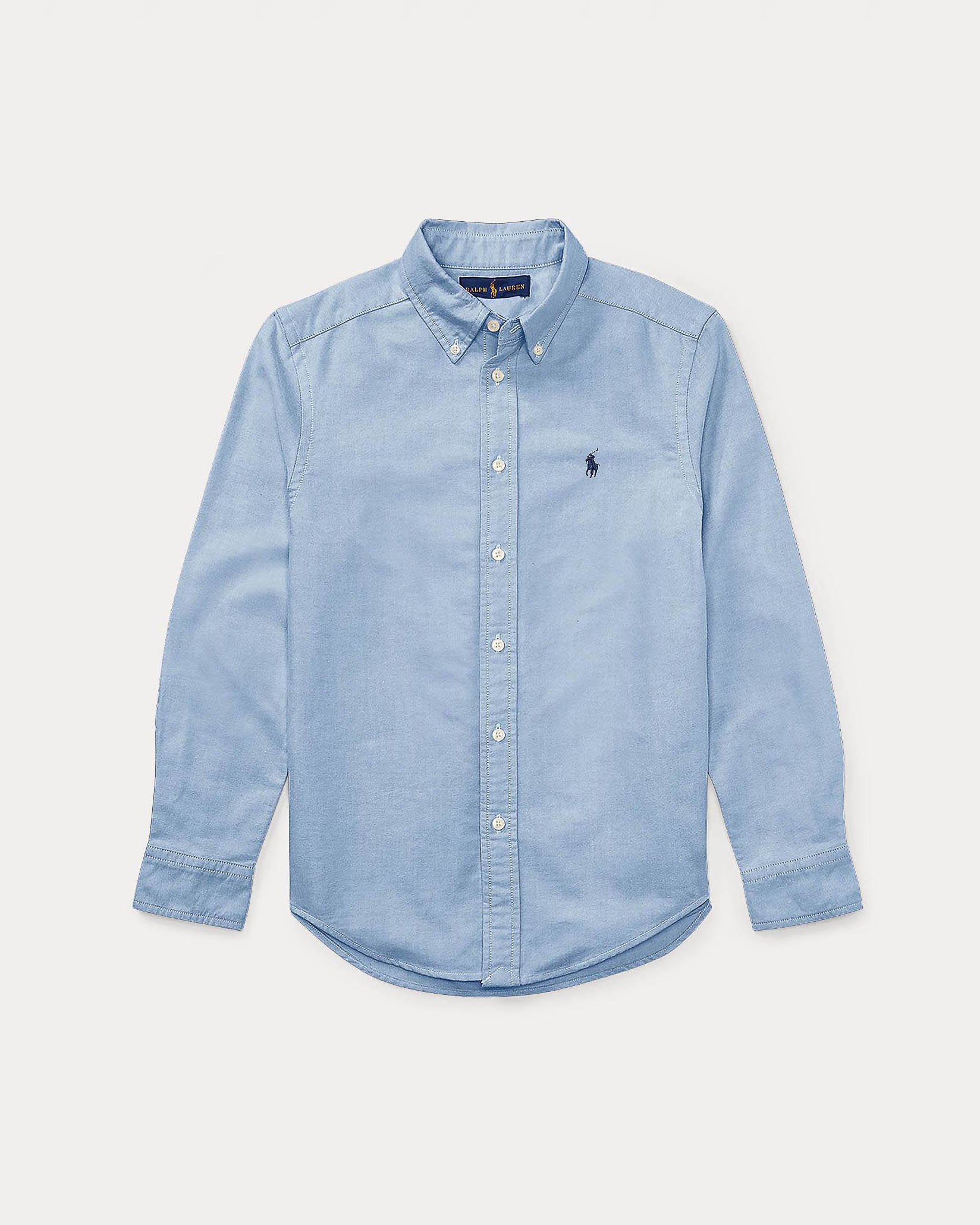 Camicia Polo Ralph Lauren azzurra Oxford in cotone con logo pony blu