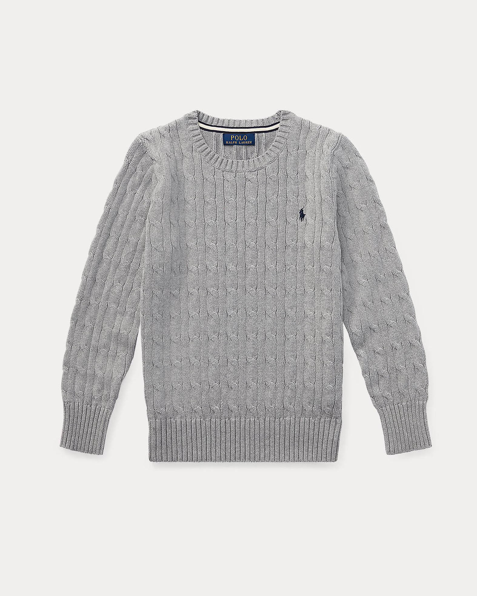 Maglia grigia Polo Ralph Lauren in cotone a trecce