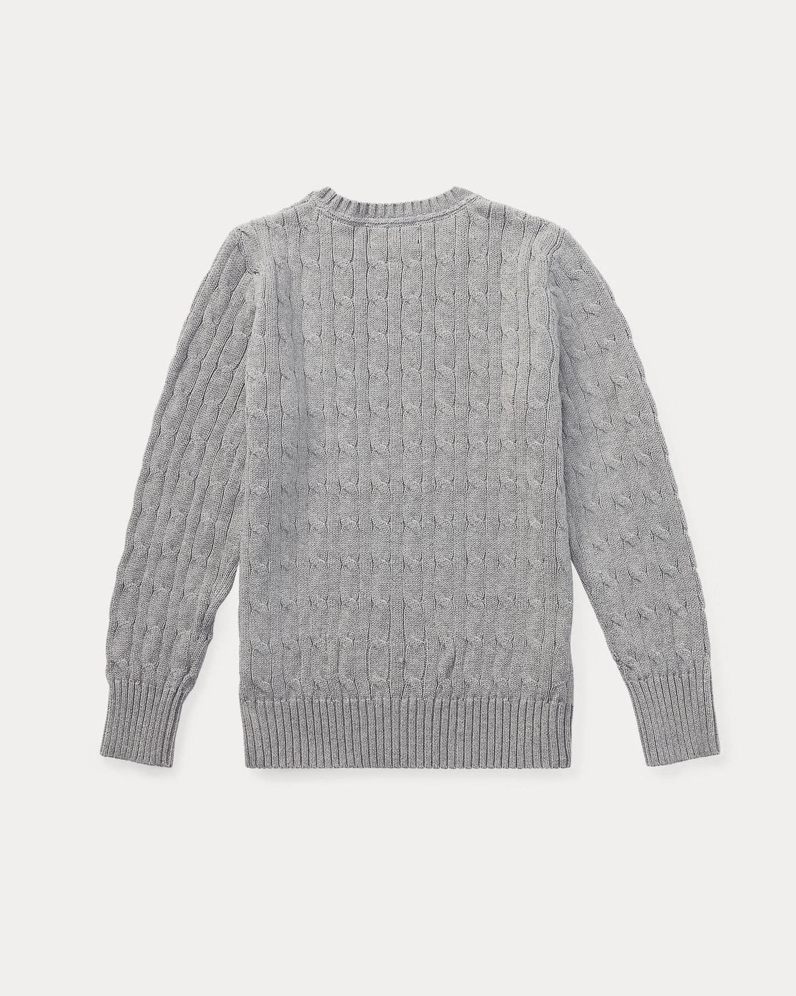 Maglia grigia Polo Ralph Lauren in cotone a trecce image