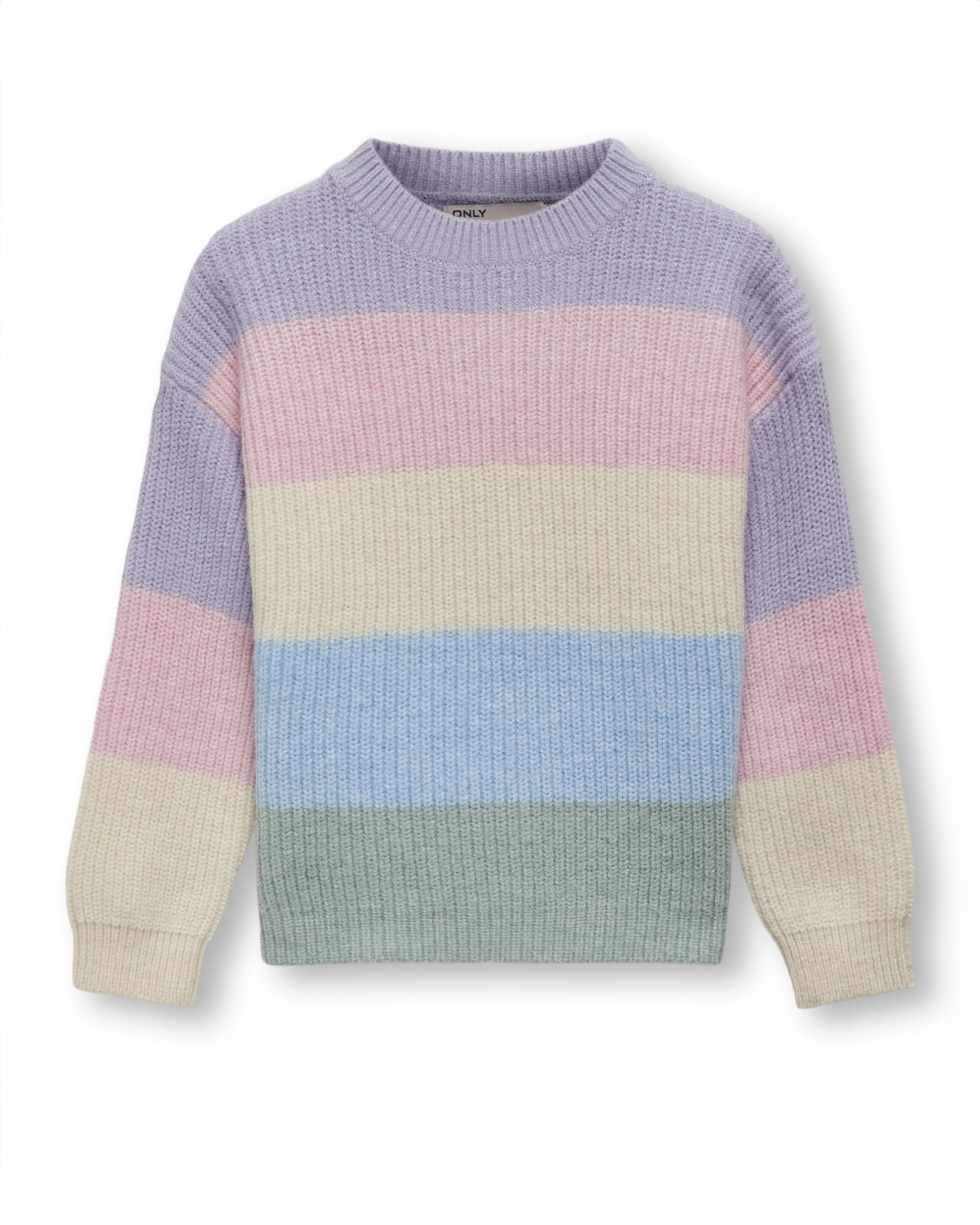 Maglia relaxed a fantasia multicolor rigato pastello