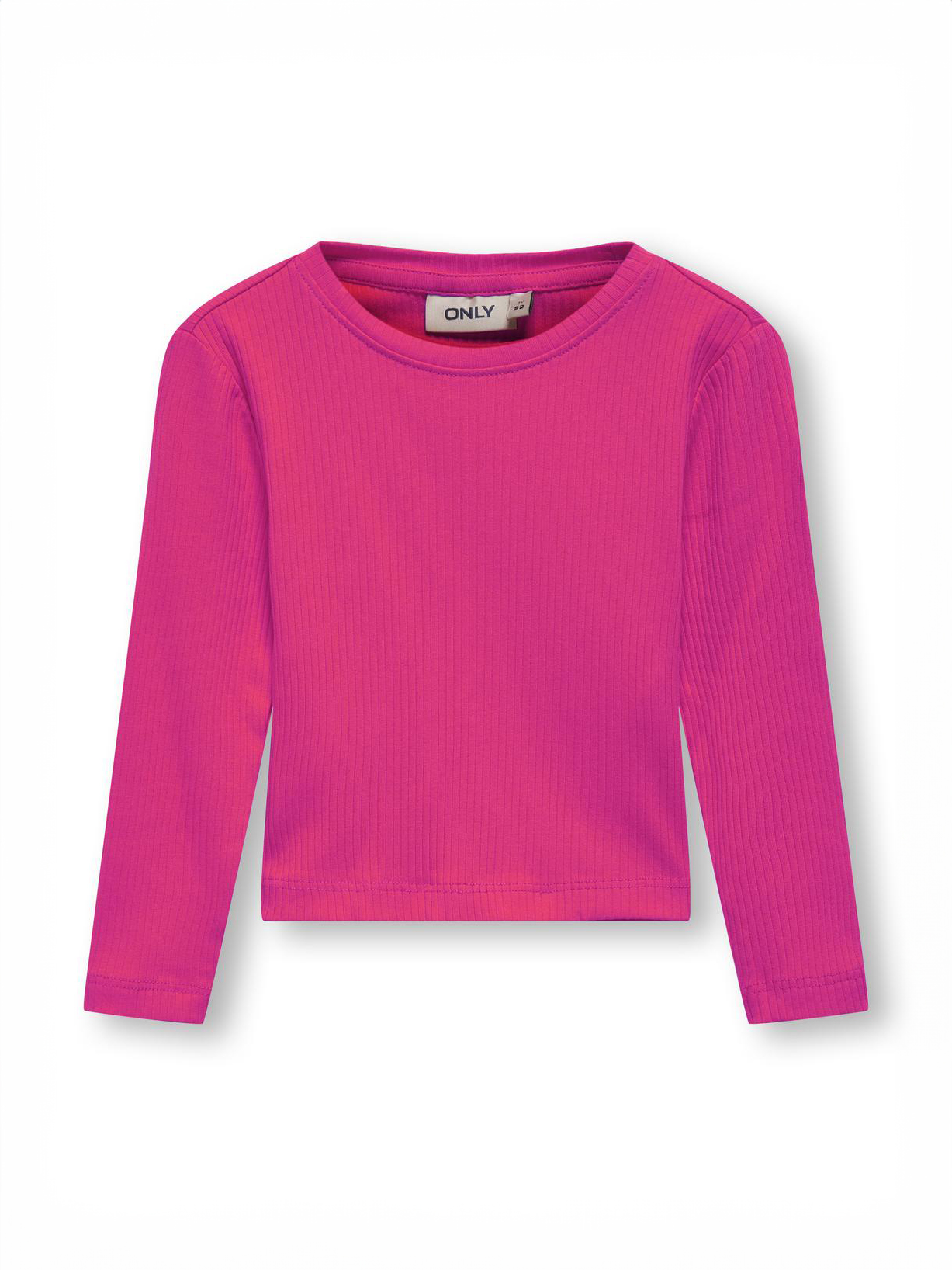 T-shirt Kids Only fucsia in cotone stretch a costine a maniche lunghe