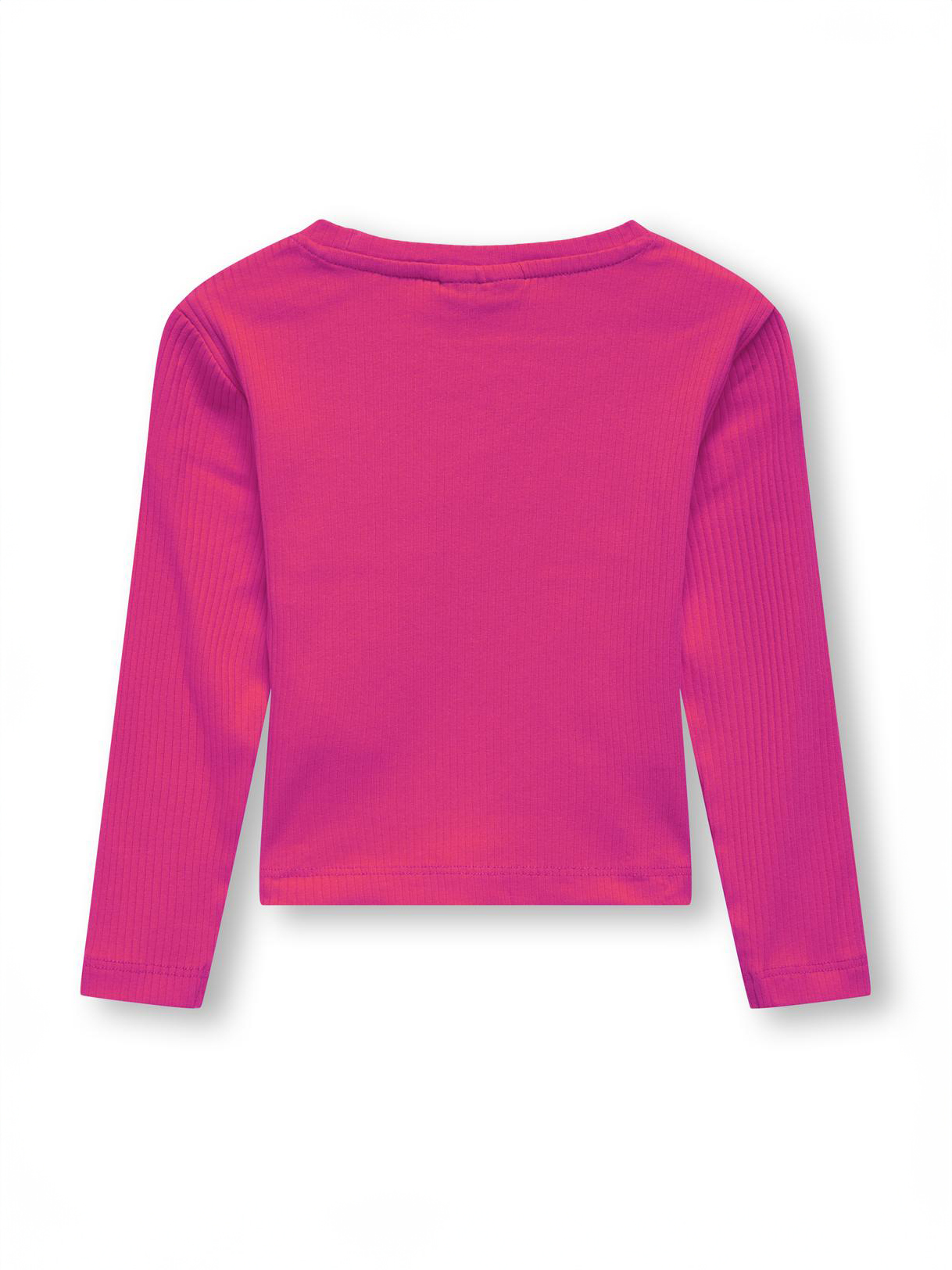 T-shirt Kids Only fucsia in cotone stretch a costine a maniche lunghe image