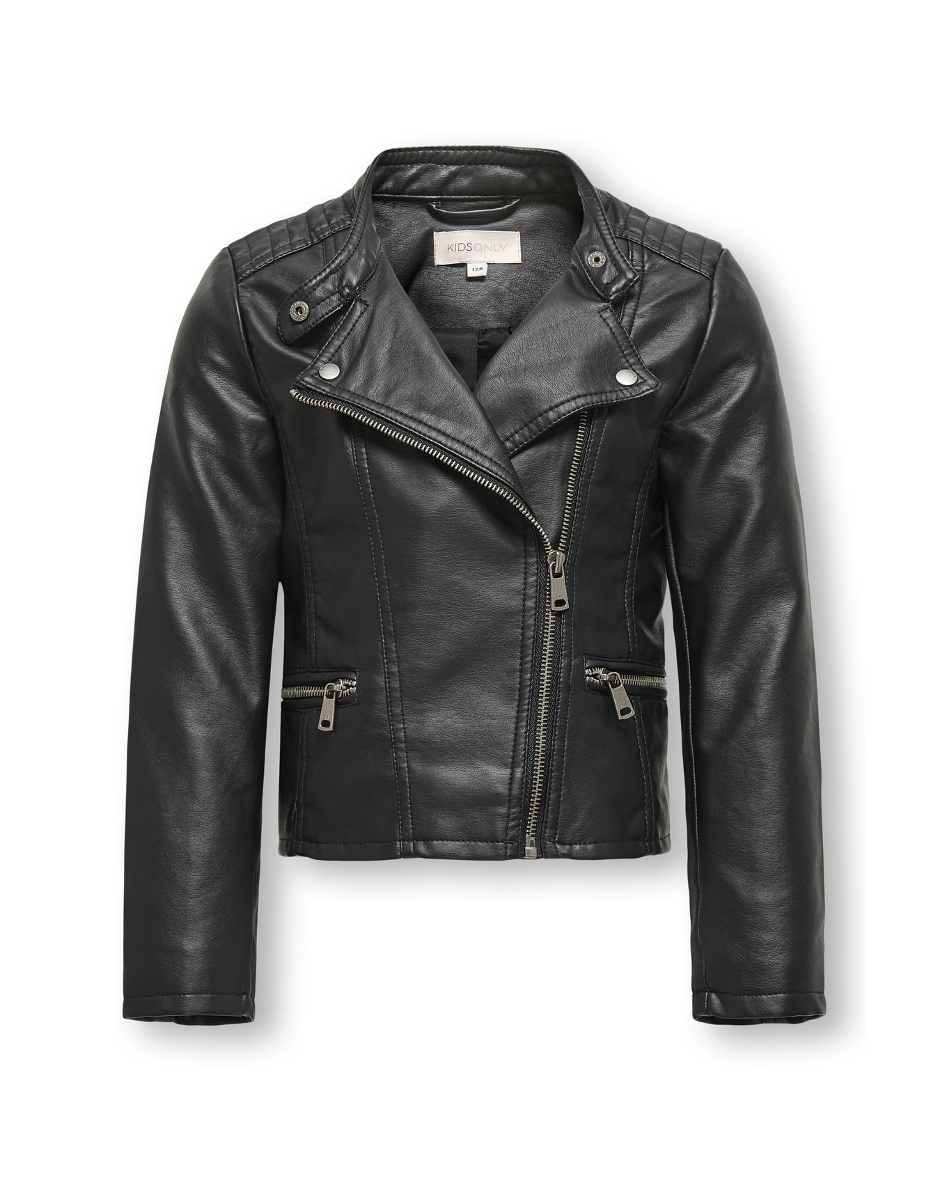 Giacca nera Kids Only in ecopellle con zip