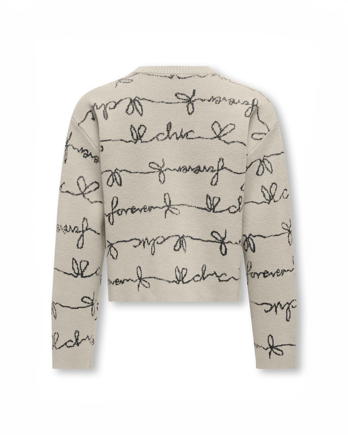 Maglia panna con scritte nere all-over image
