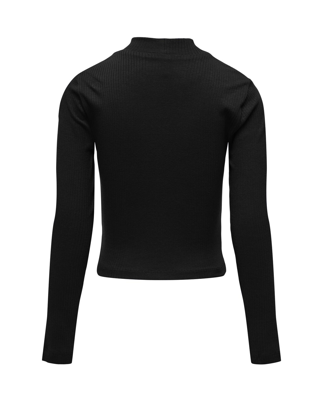 Lupetto Kids Only in cotone stretch nero a costine e maniche lunghe image