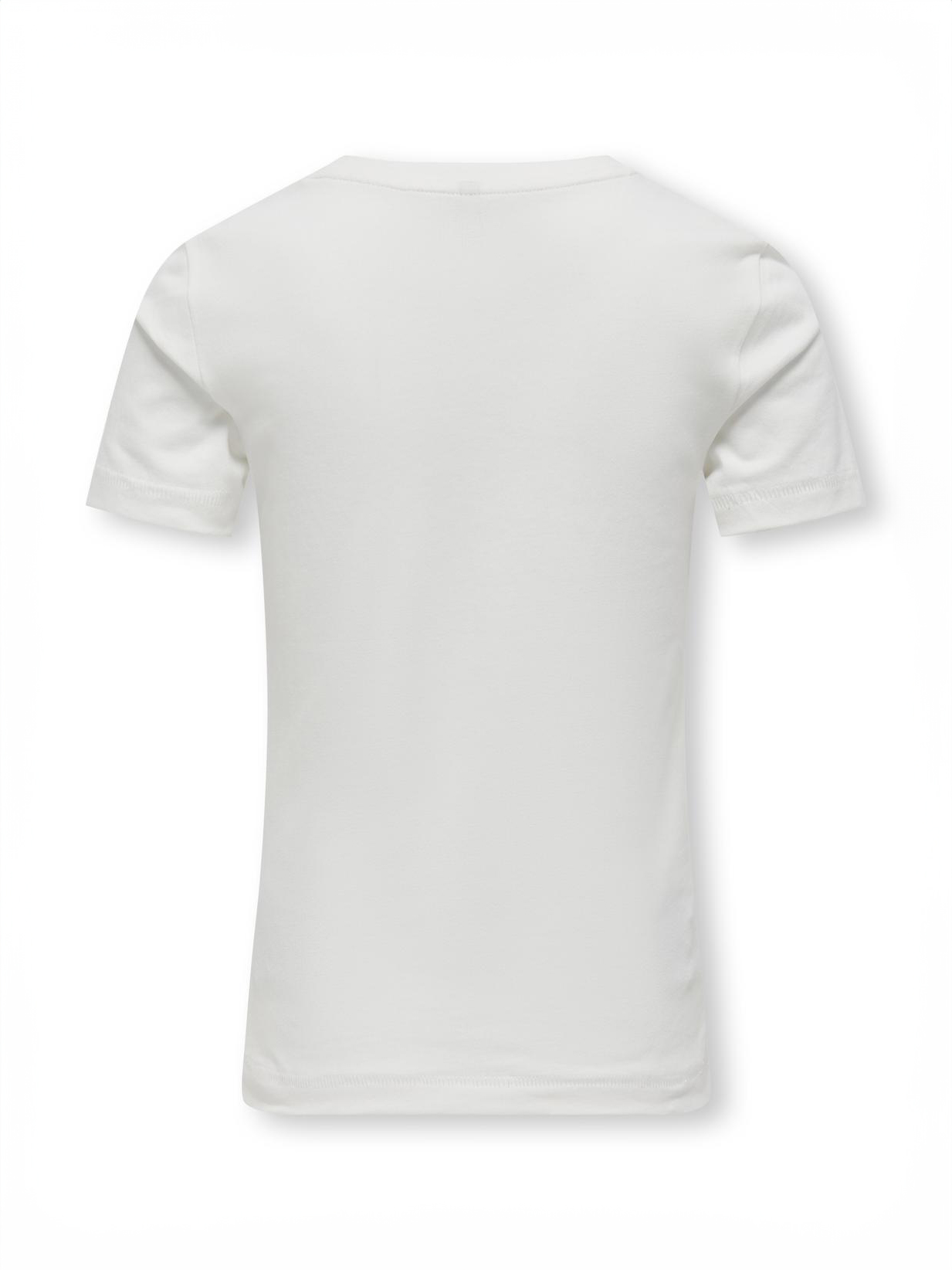 T-shirt bianca in puro cotone a maniche corte con scritta Rebel borchiata image