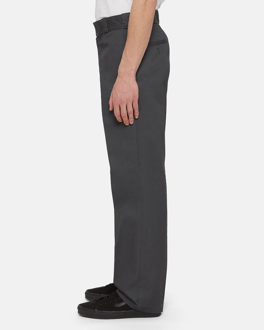 Pantaloni da lavoro color antracite in twill a vita alta e gamba dritta image