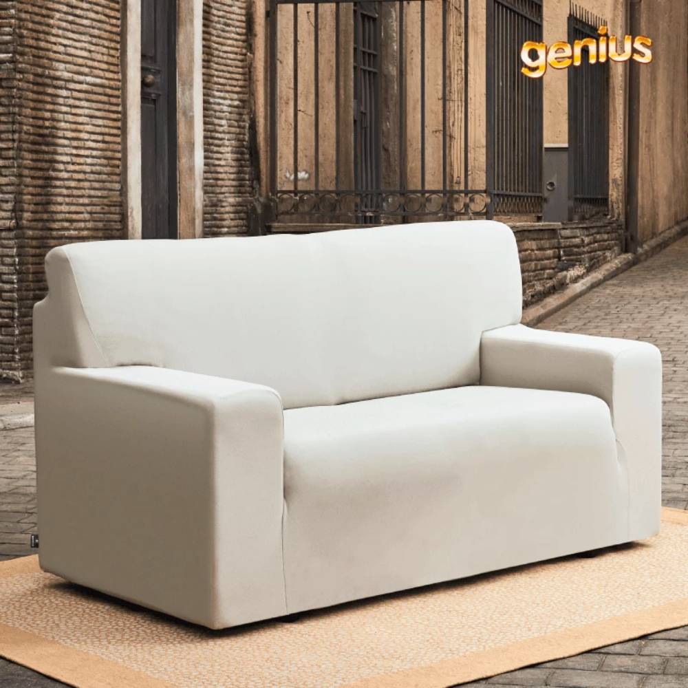 Copridivano Elasticizzato 2 Posti - Universale Con Braccioli, Lavabile, Colore Arancio - Foto 2