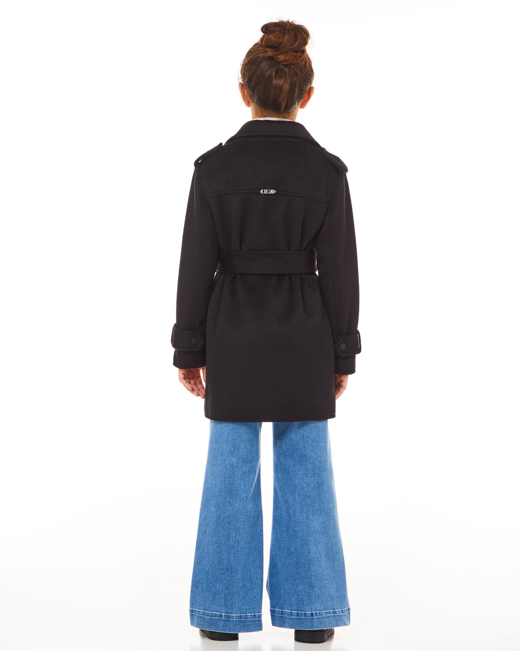 Cappotto Liu Jo nero in misto viscosa con cintura image