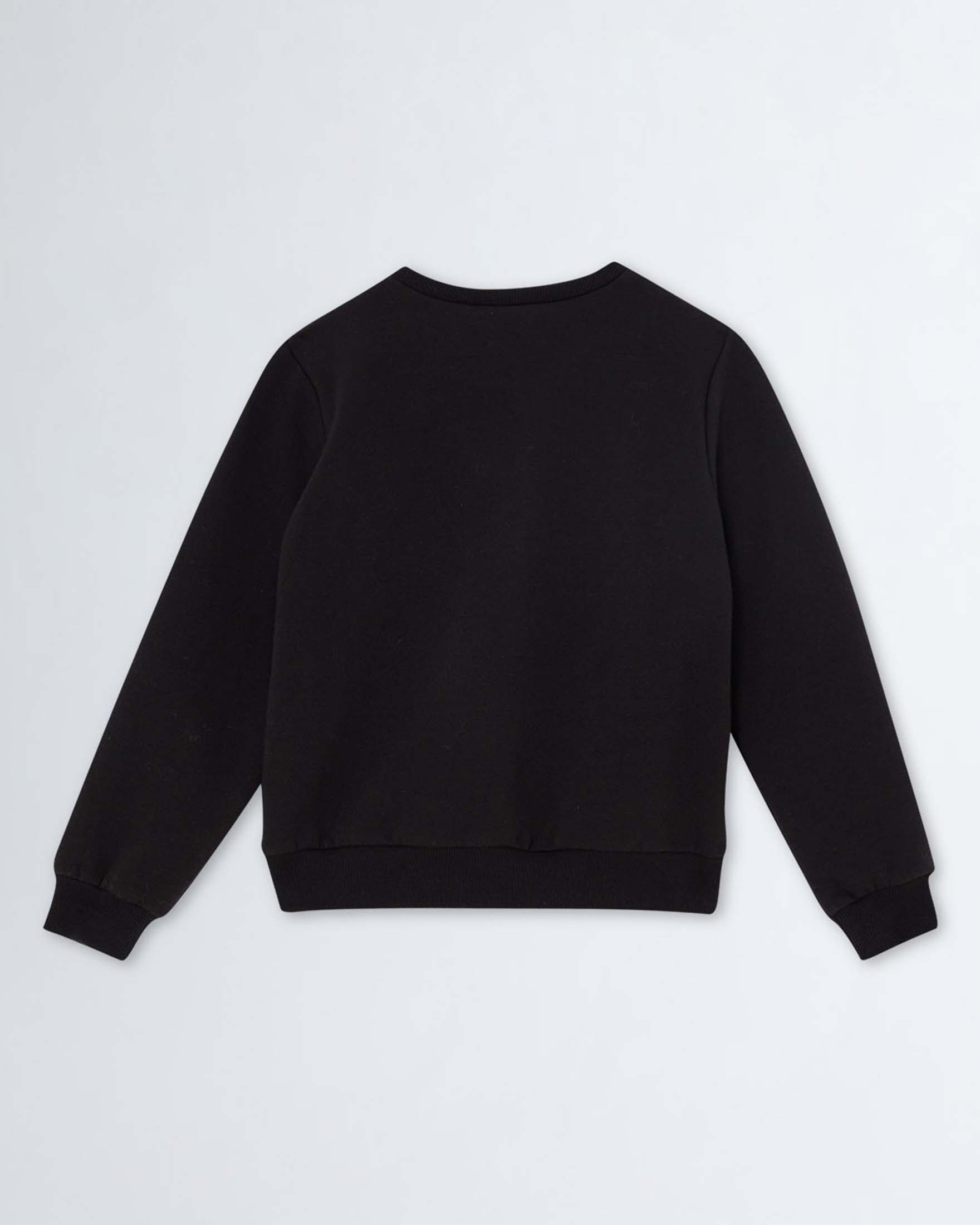 Felpa in cotone stretch nera con stampa logo glitterata image