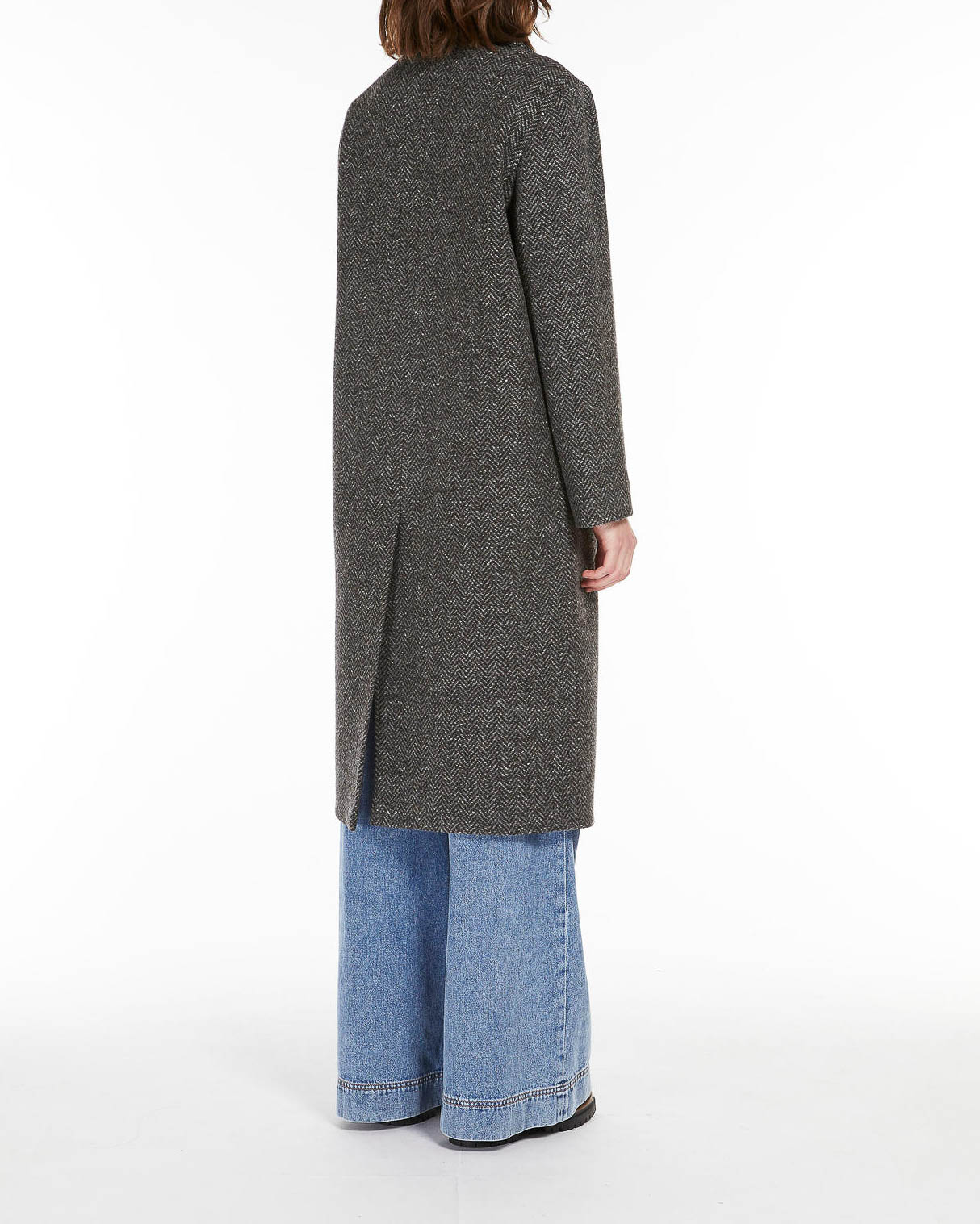 Cappotto Lungo Cappotto In Tweed Zara Cappotto Blu Zara Cappotto