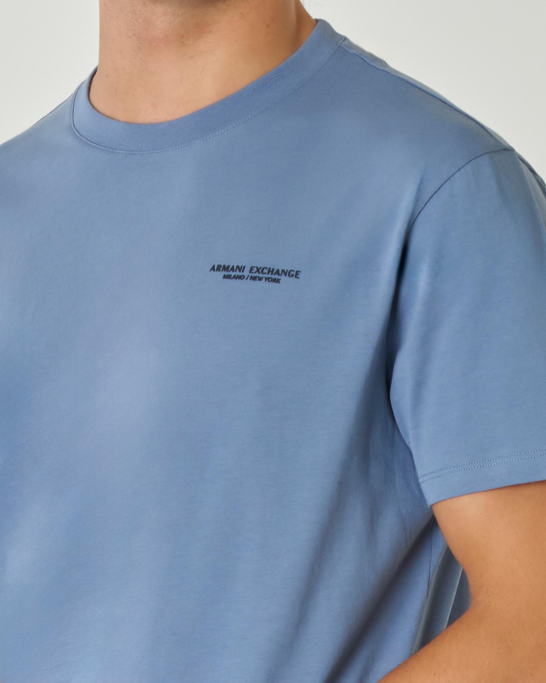 T-shirt avio mezza manica tinta unita con logo piccolo stampato sul petto image