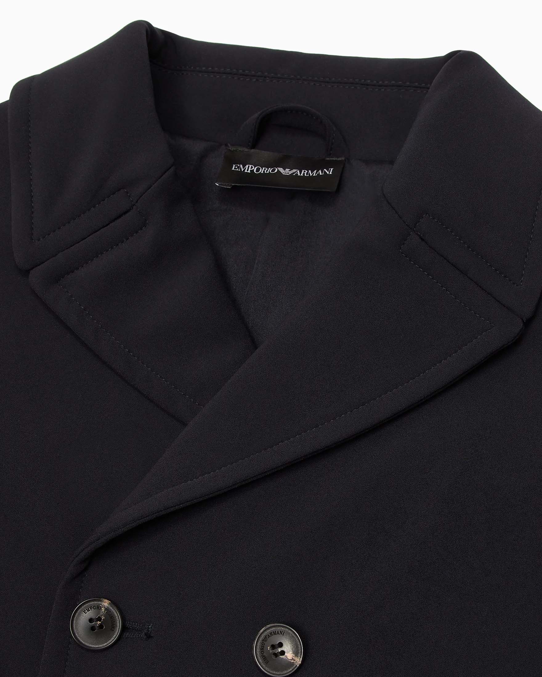 Giacca Emporio Armani blu doppiopetto in nylon stretch image
