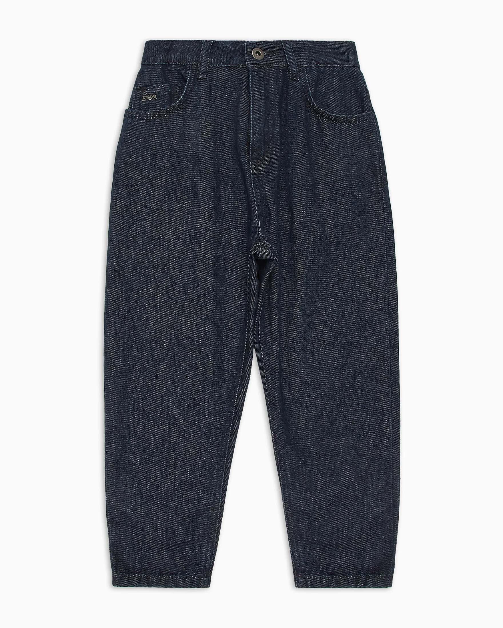 Jeans Emporio Armani Junior loose fit in cotone a lavaggio scuro