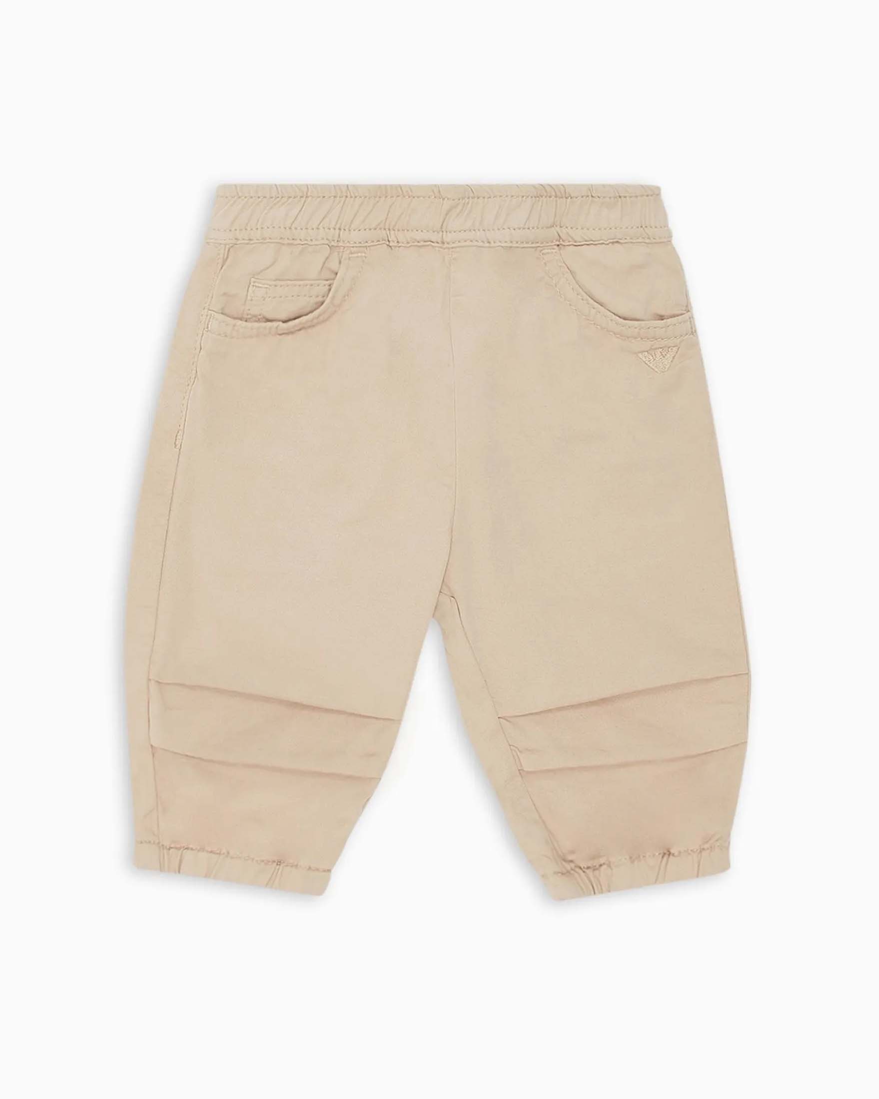 Pantaloni parachute beige in cotone