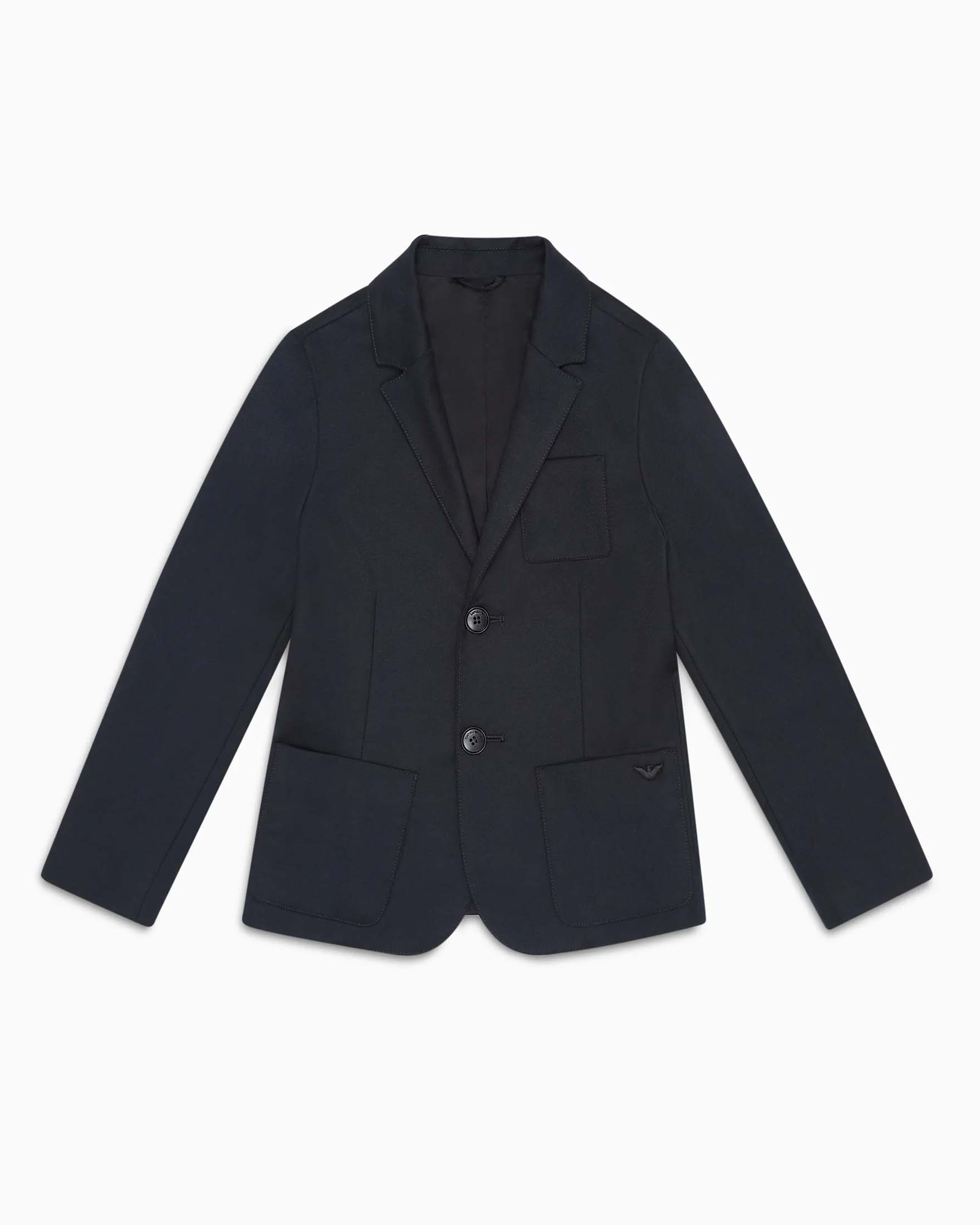 Blazer blu punto milano monopetto
