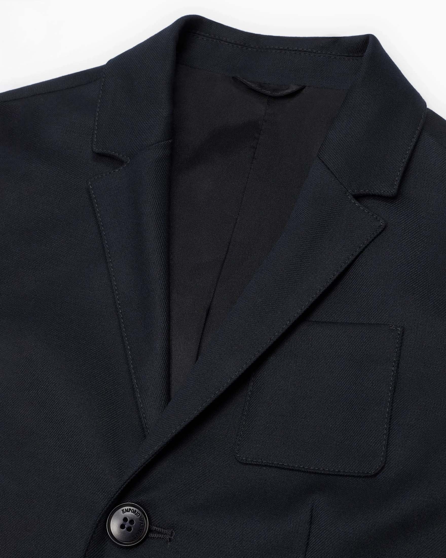 Blazer Emporio Armani blu punto milano monopetto image