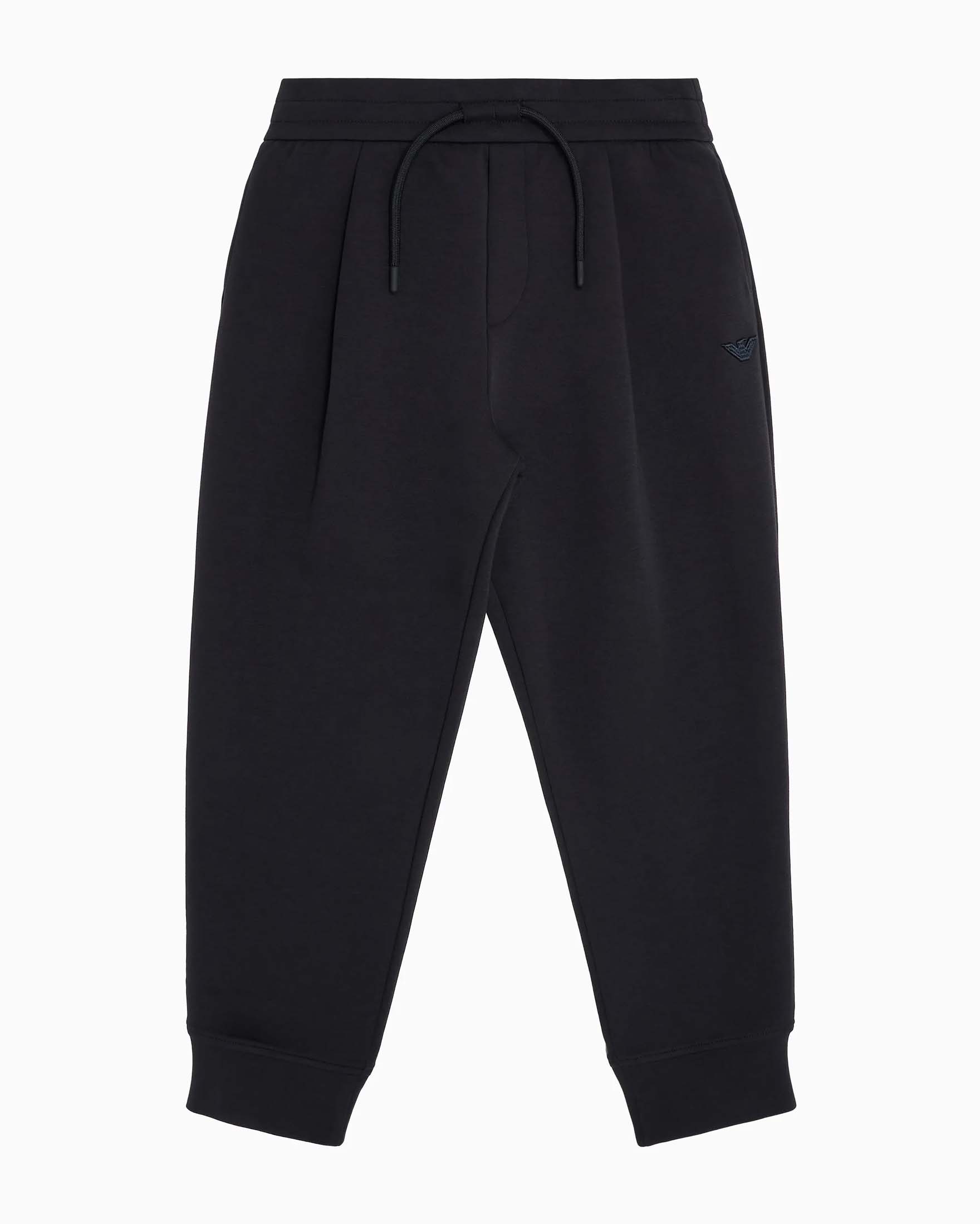 Jogger blu loose fit in cotone stretch con coulisse