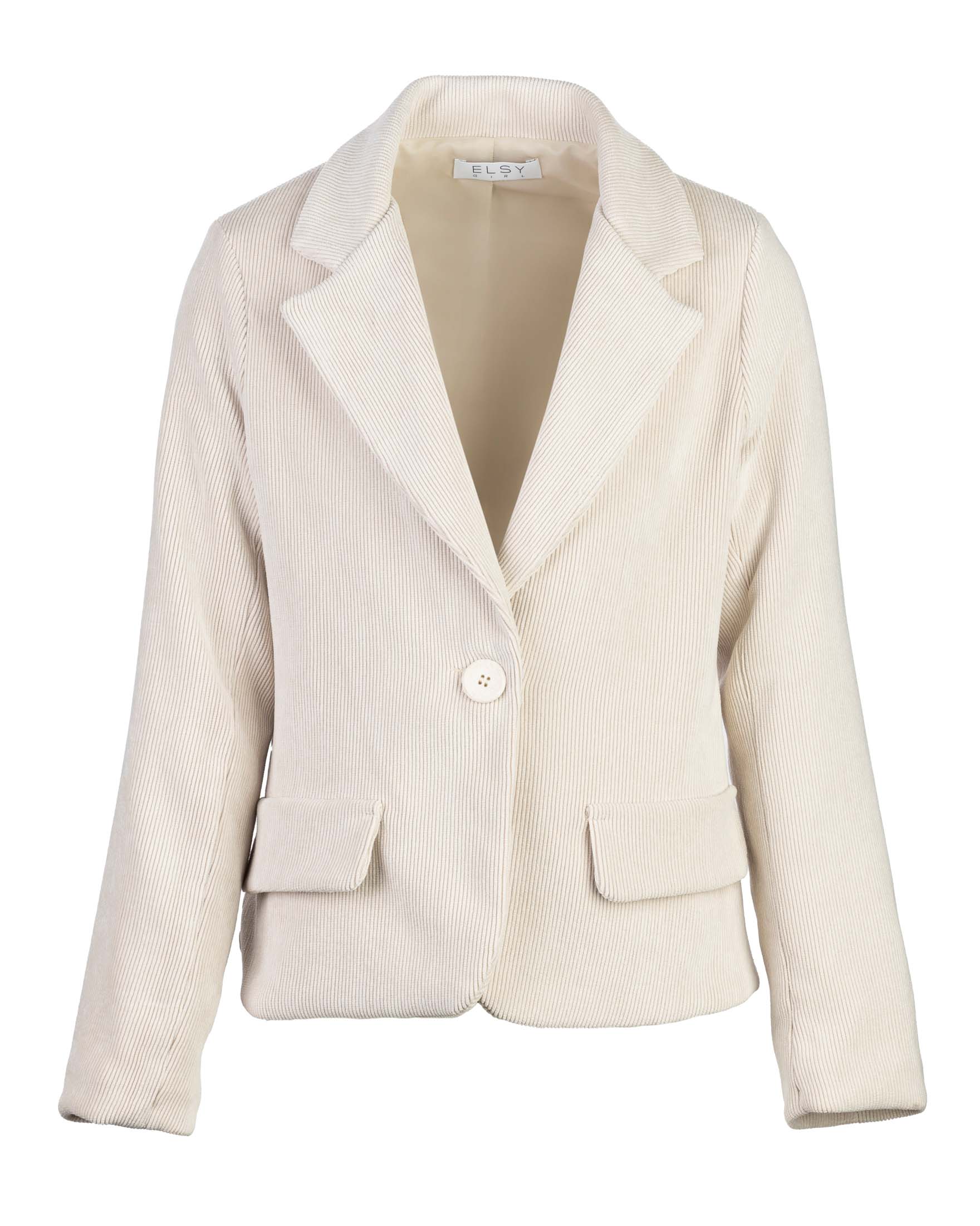 Blazer sabbia in velluto a costine