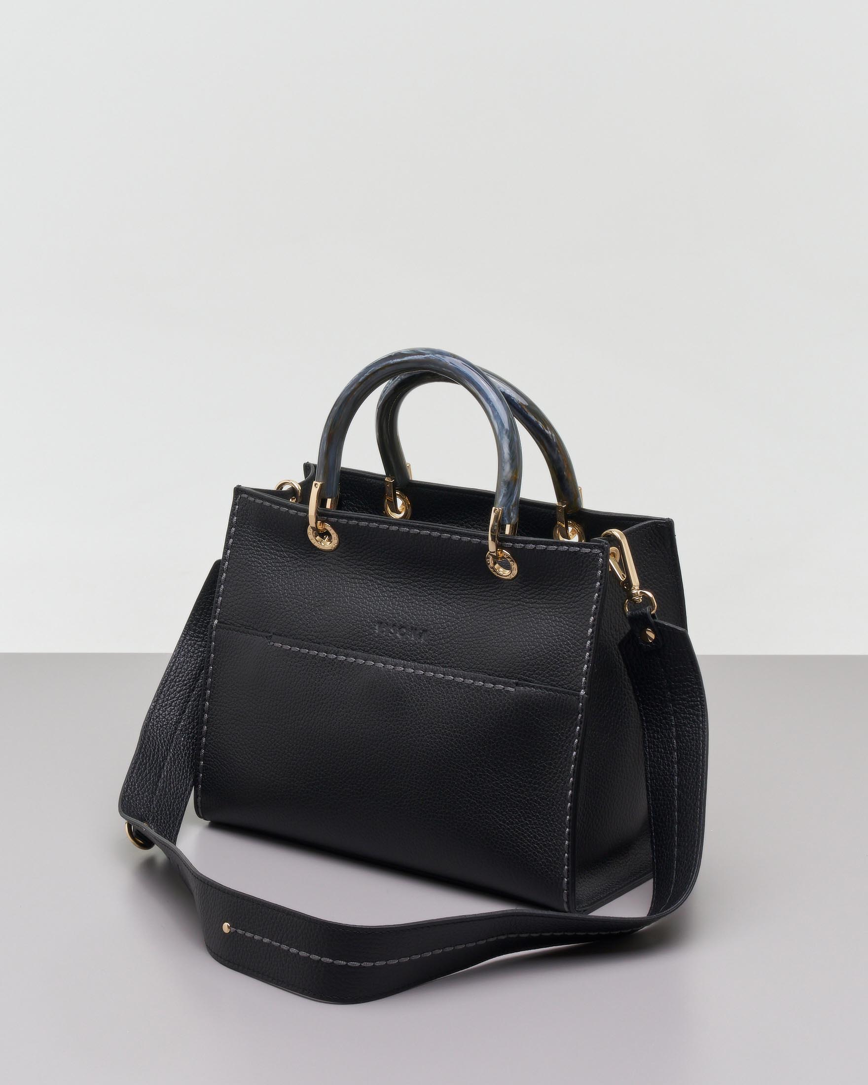 In Pelle Borse Rigide Donna Borsa A Mano In Pelle Nera Morbida