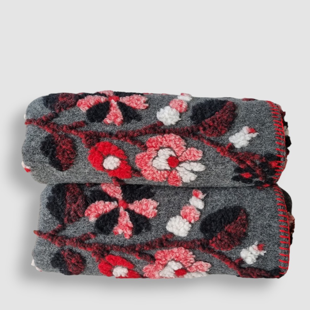Loussiesd - Coperta in pile con motivo floreale