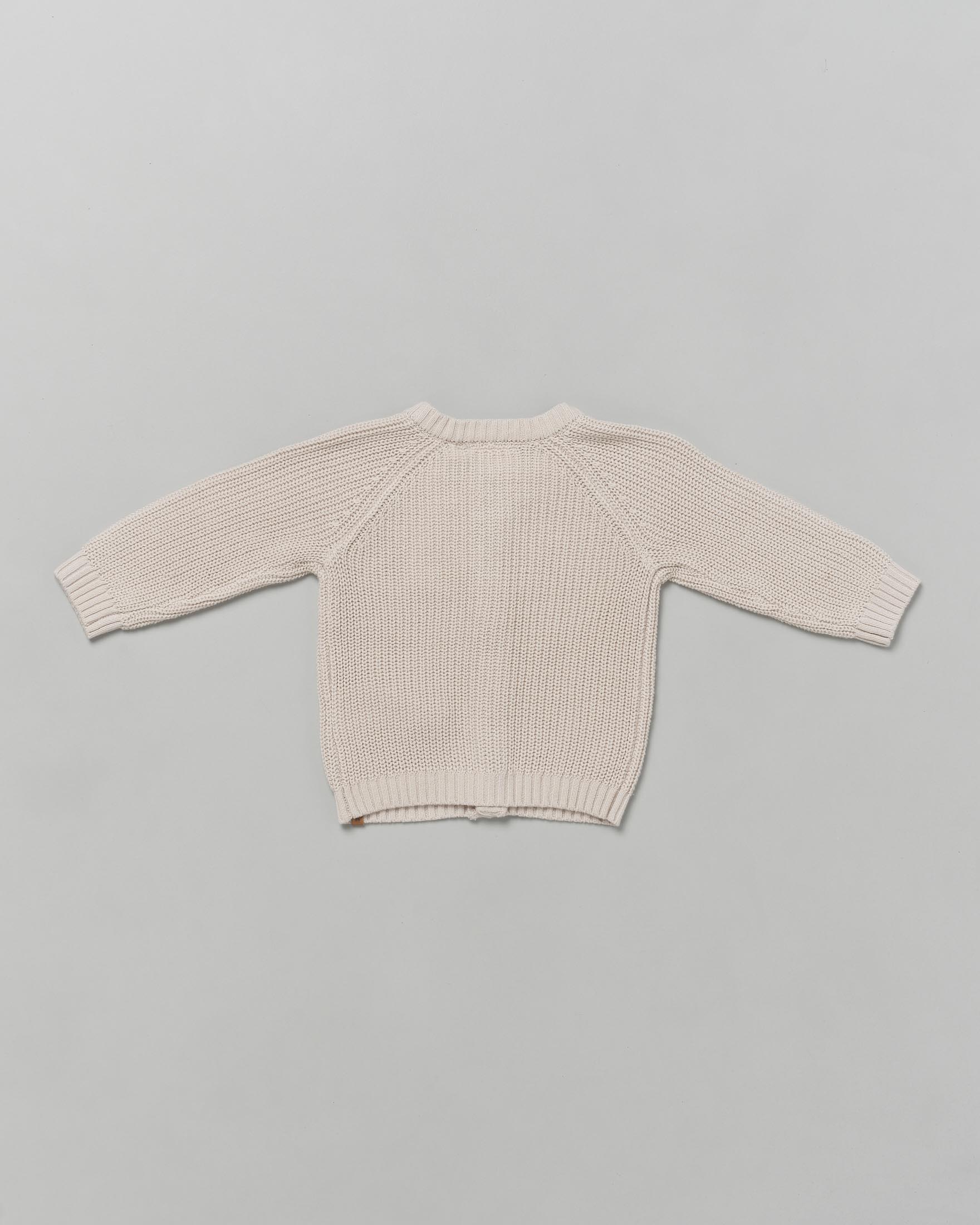Cardigan beige in cotone tricot