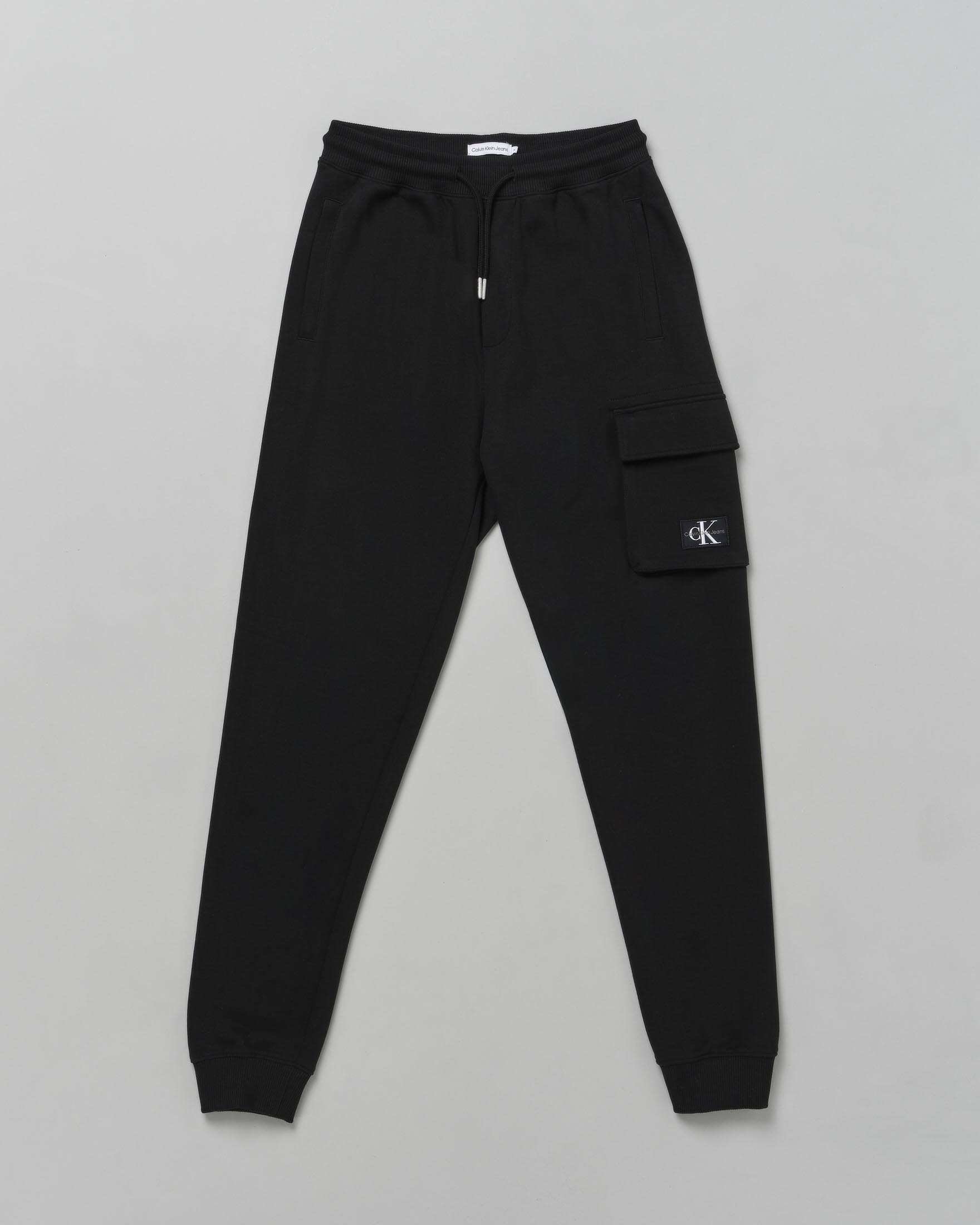 Jogger Calvin Klein cargo nero in felpa di cotone