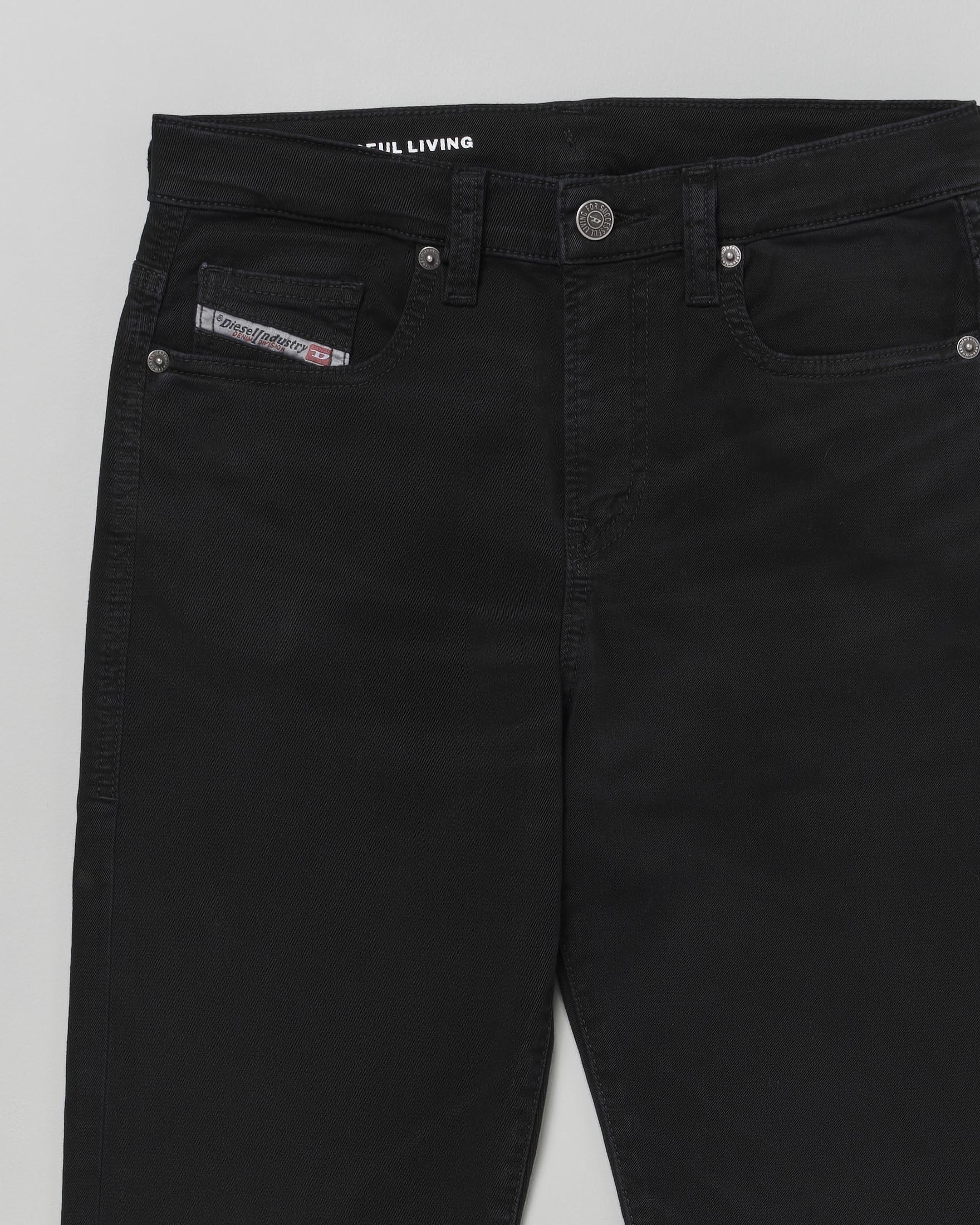 Jeans nero straight in cotone stretch image