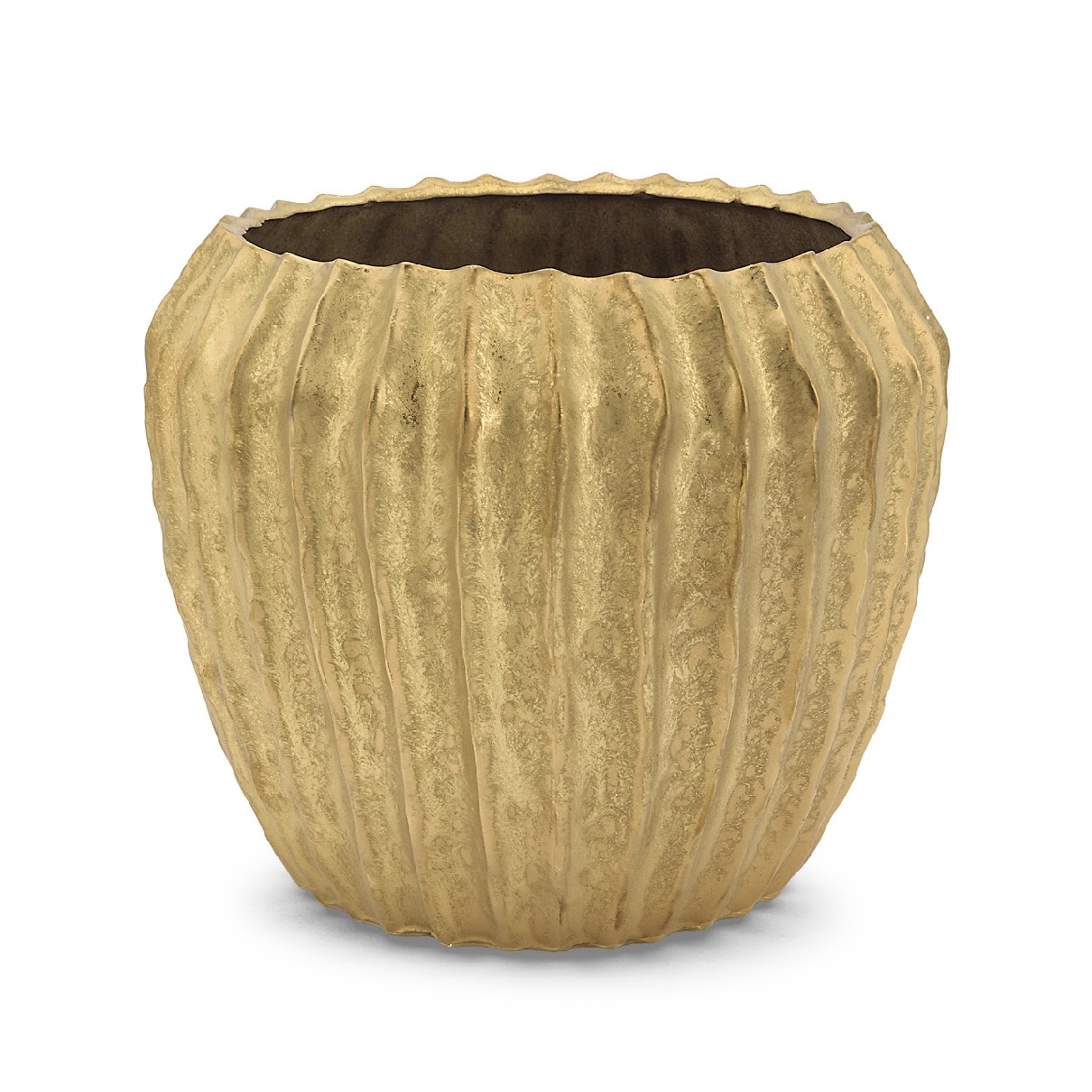Vaso in Ceramica Cachepot Solchi XL Oro d.28 h.23