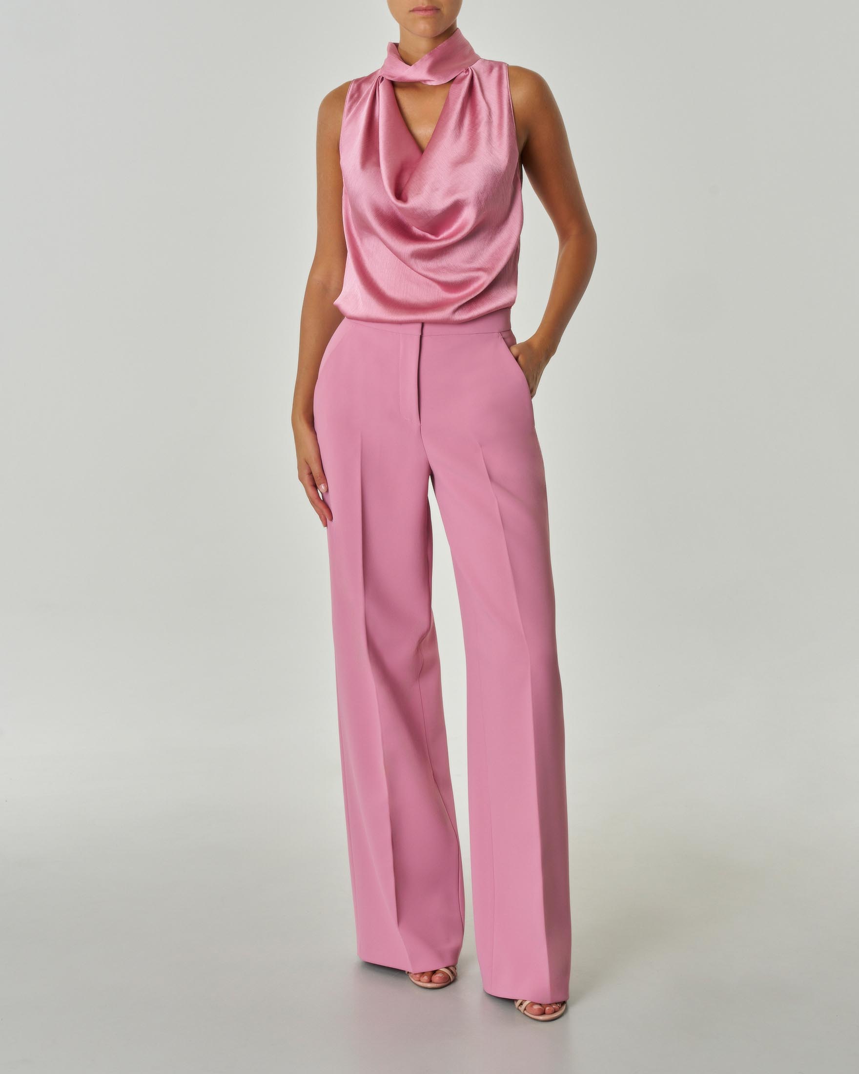 Canotta Seta Rosa Cipria Top Raso Canotta Raso Rosa Cipria Canotta