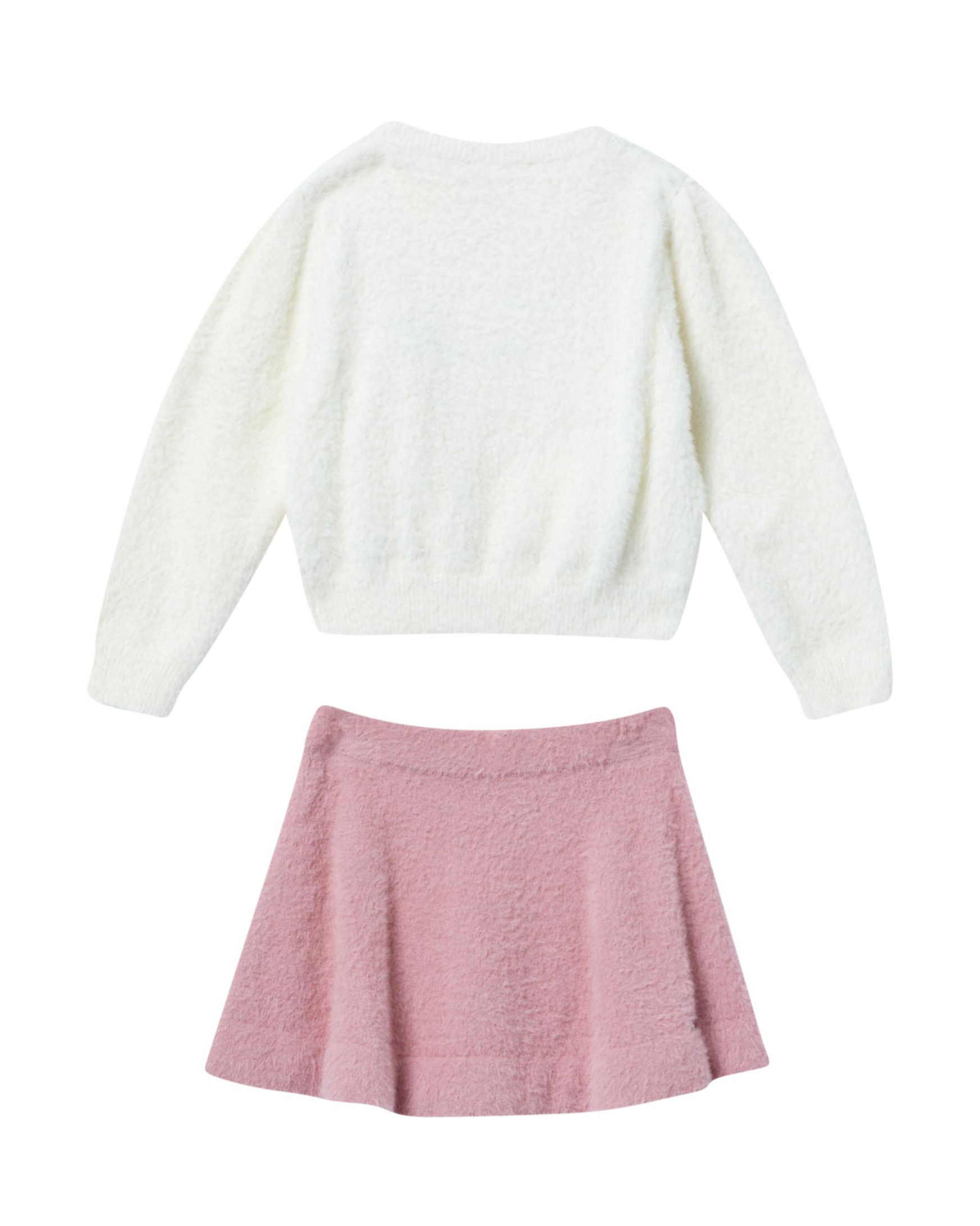 Completo Liu Jo punto pelliccia bianco e rosa image