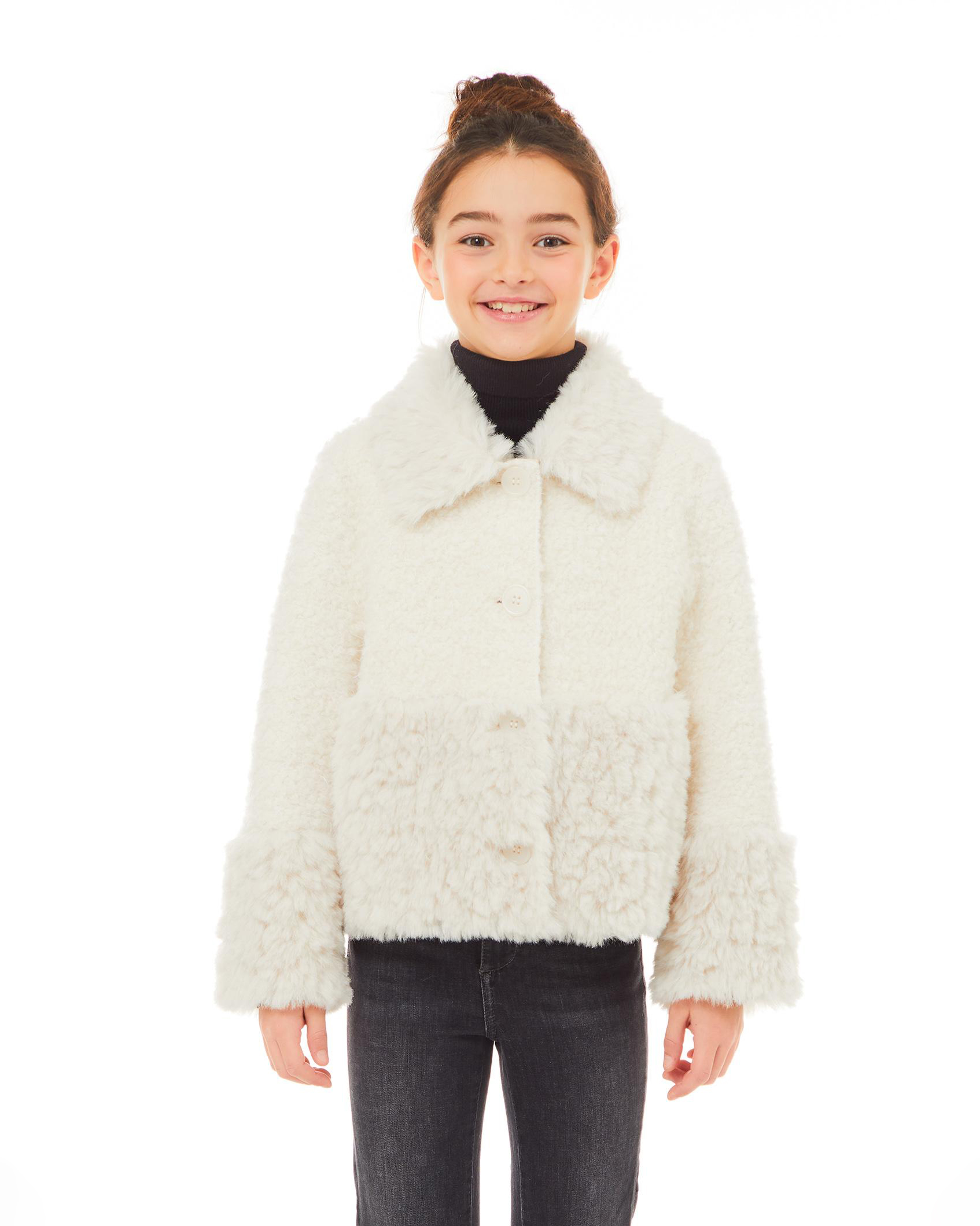 Pelliccia Liu Jo avorio in misto lana