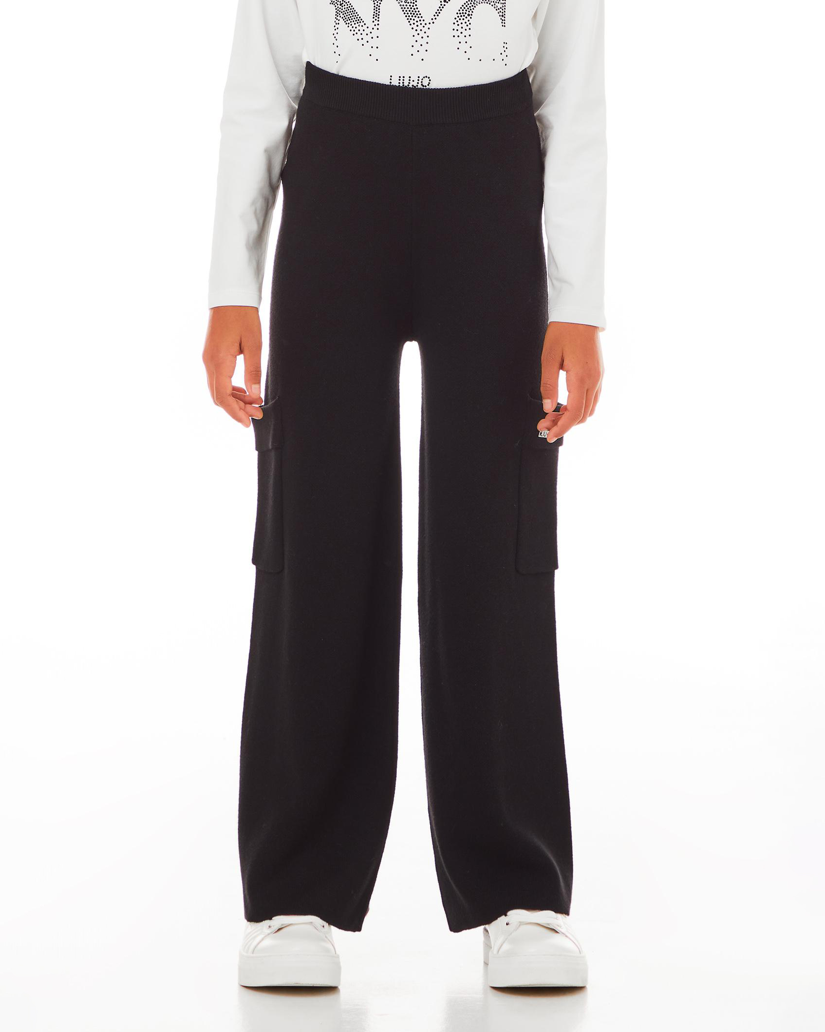 Pantaloni Liu Jo cargo neri in misto viscosa e cotone