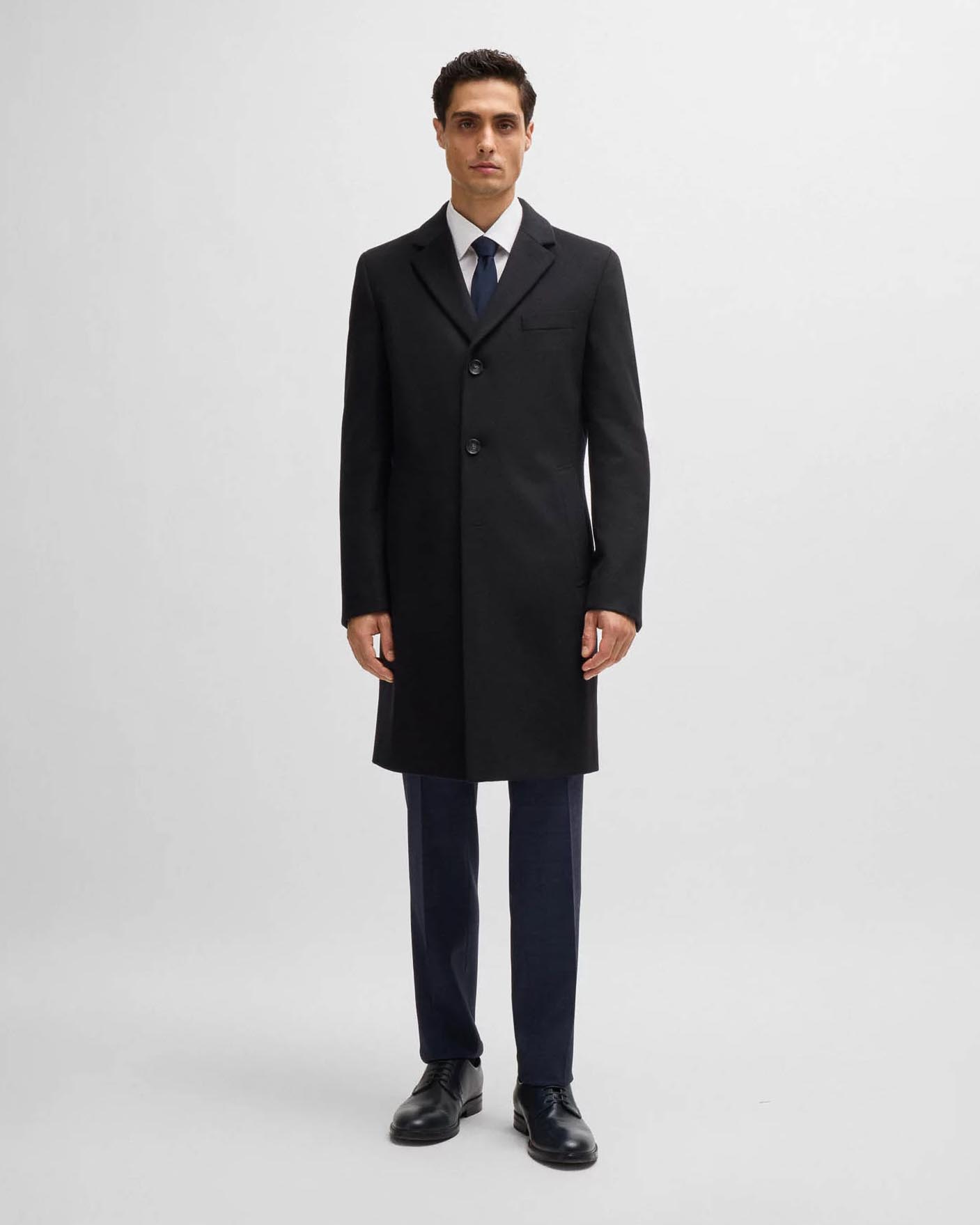 Cappotto Hyde blu in panno di lana e cashmere