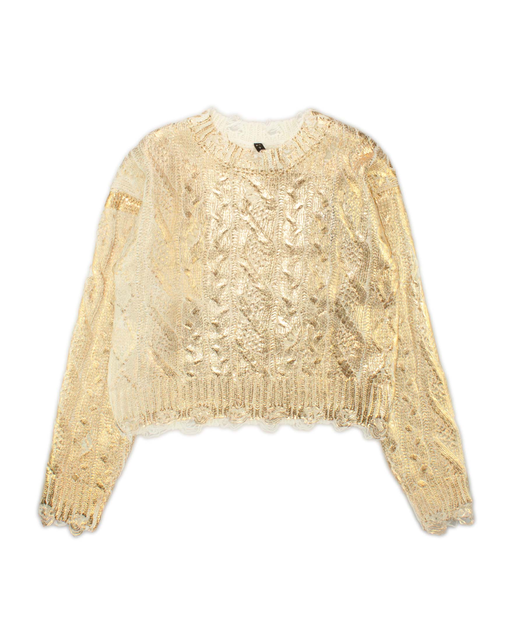 Maglia relaxed oro a trecce