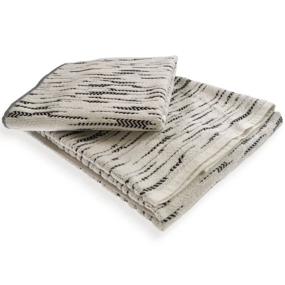 MISSONI HOME CARLYLE 20 guest pair in black and white terry