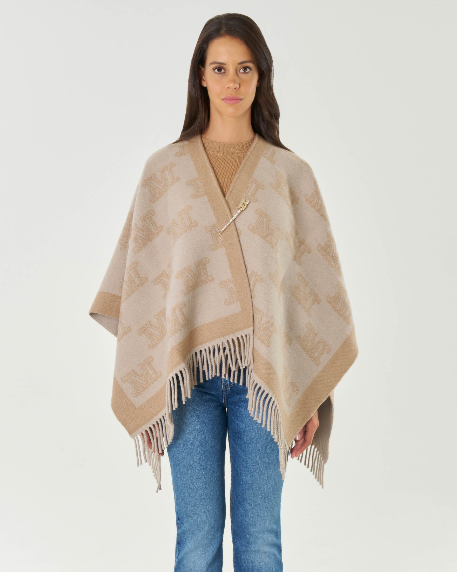 Mantelle Scialle Con Forcella Mantella In Doppio Tessuto Di Pura