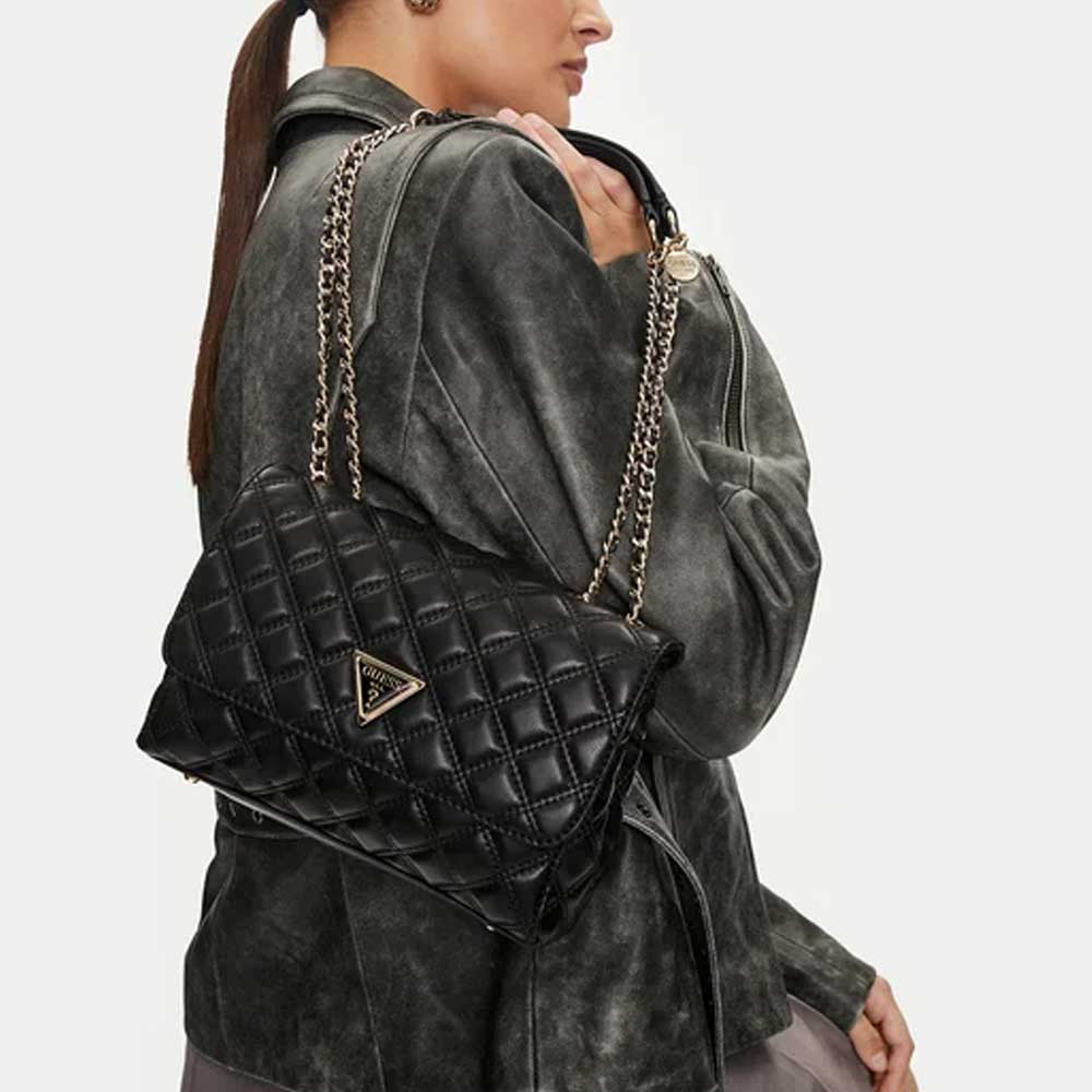 Borsa Per Laptop Guess Originale – Trapuntata Nera 16″ – Finta Pelle Con Logo 4G E Tracolla