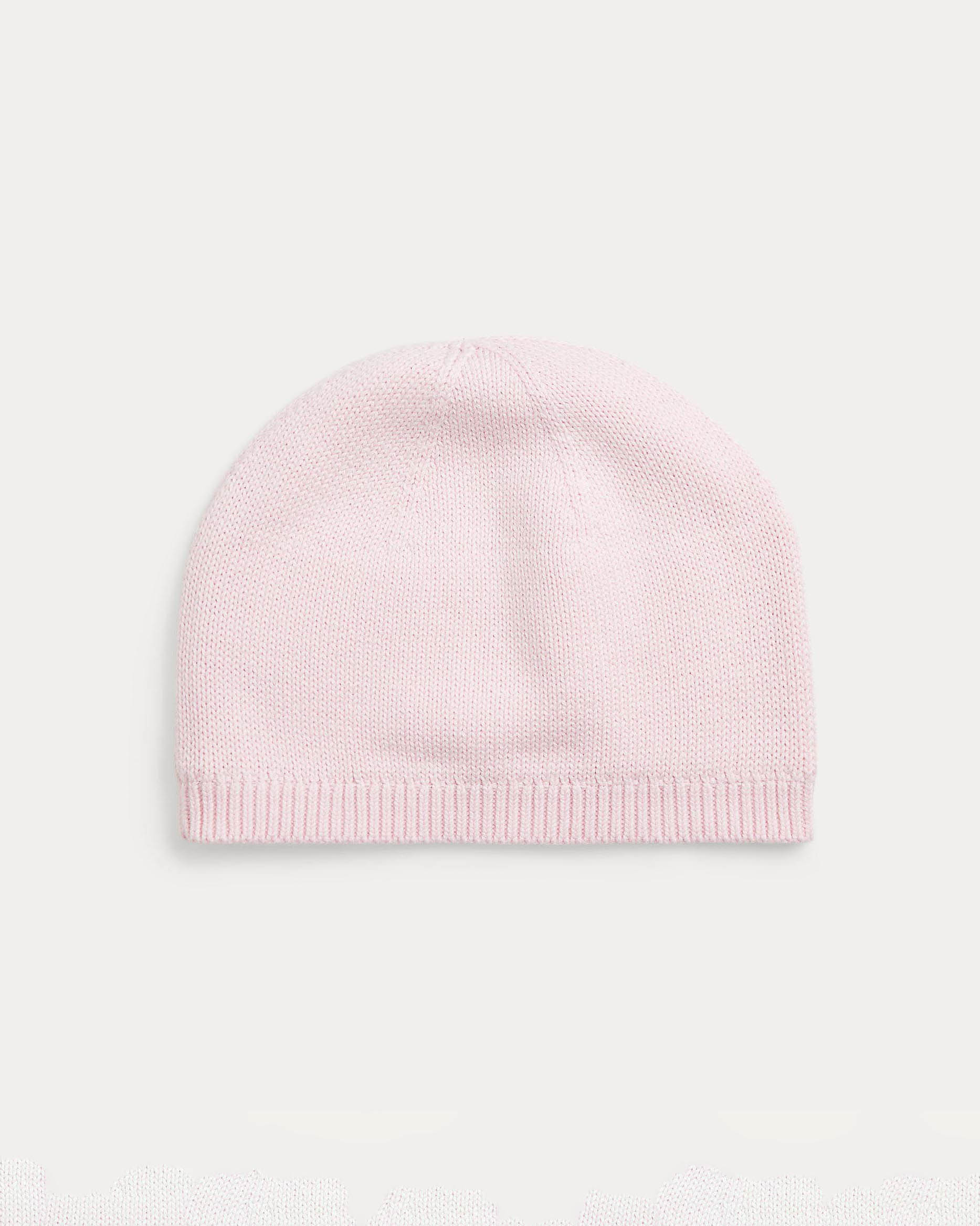 Berretto Ralph Lauren rosa in cotone con pony logo bianco image
