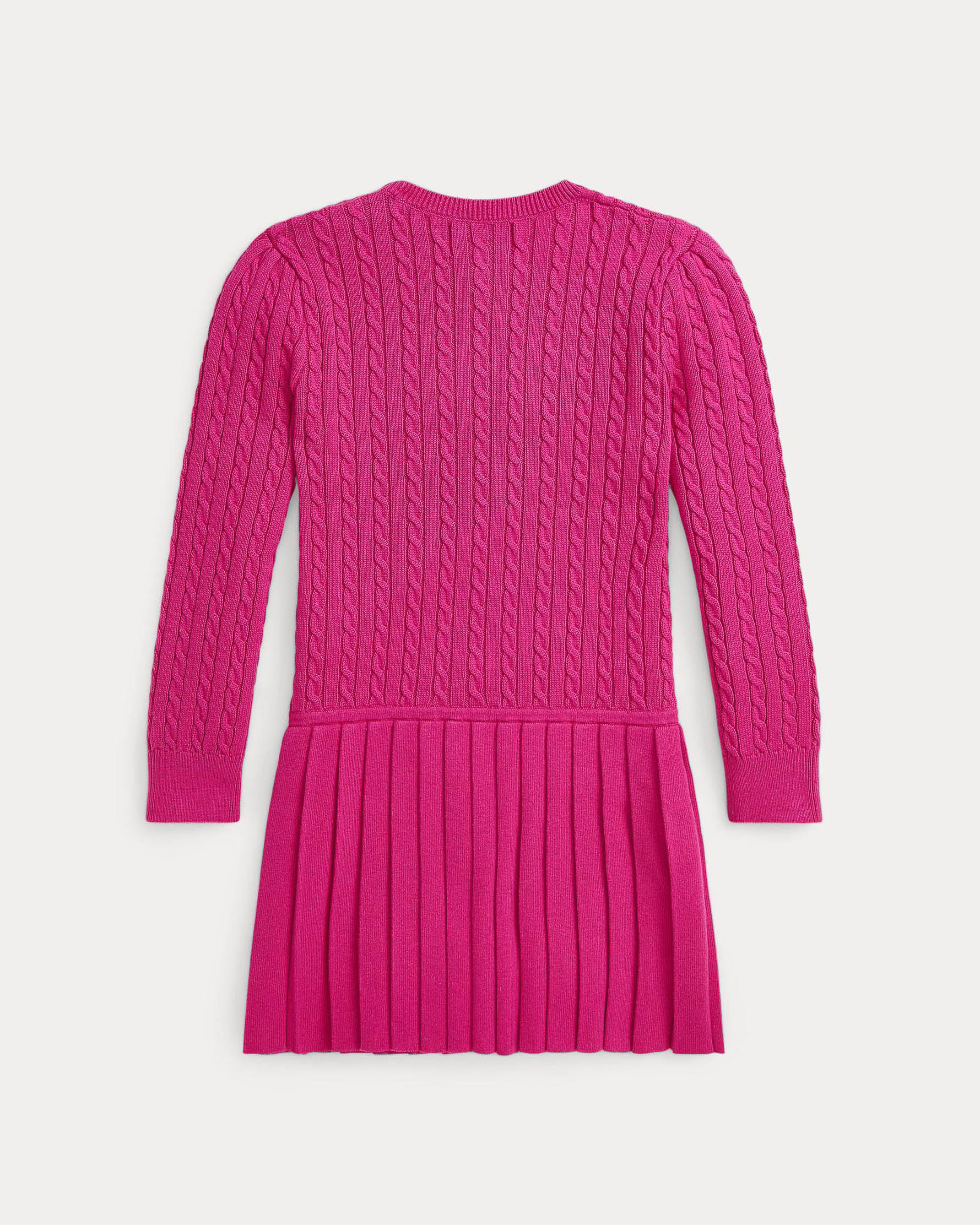 Abito fucsia in maglia di cotone a trecce e pinces image