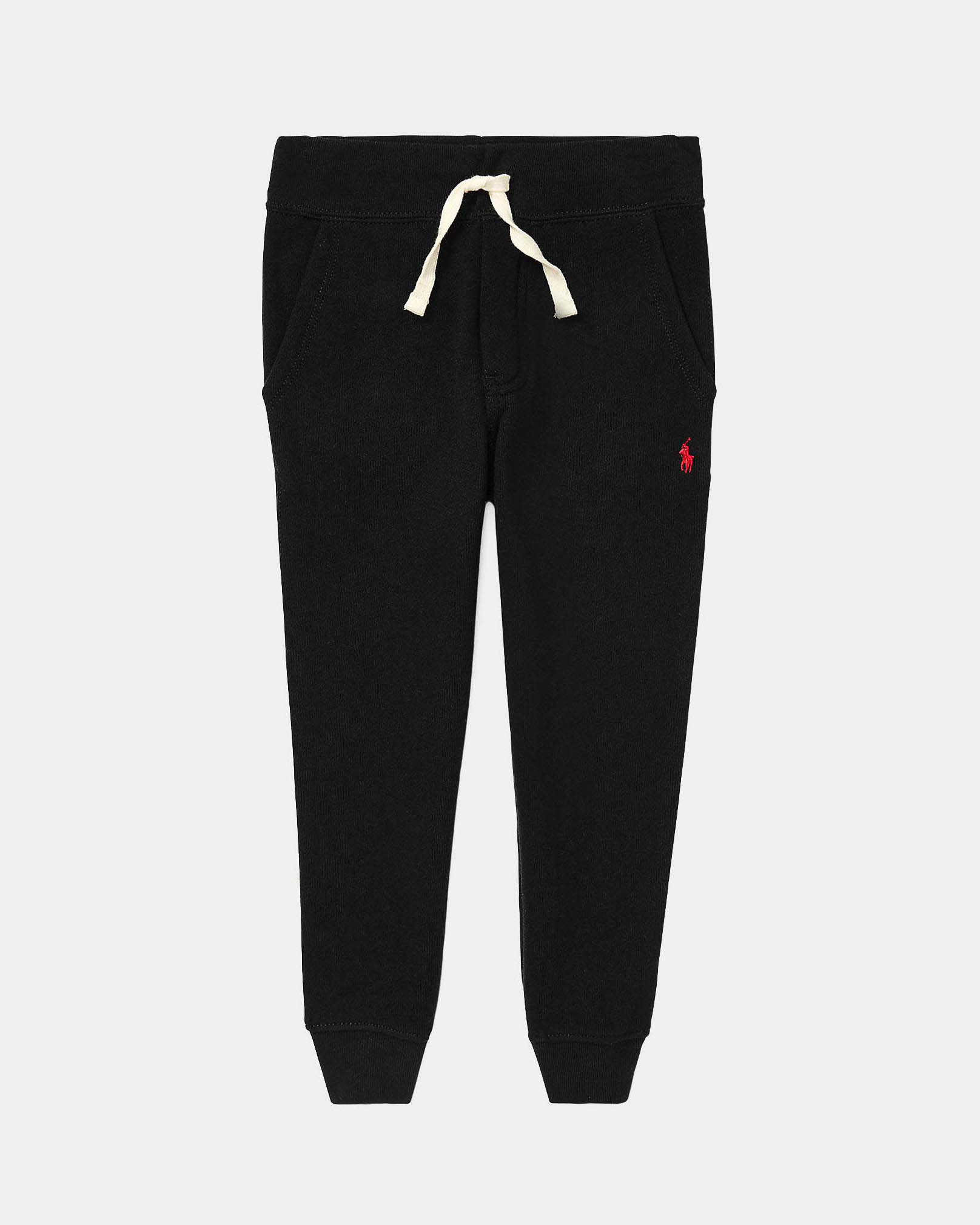 Jogger Polo in felpa di cotone nero con coulisse
