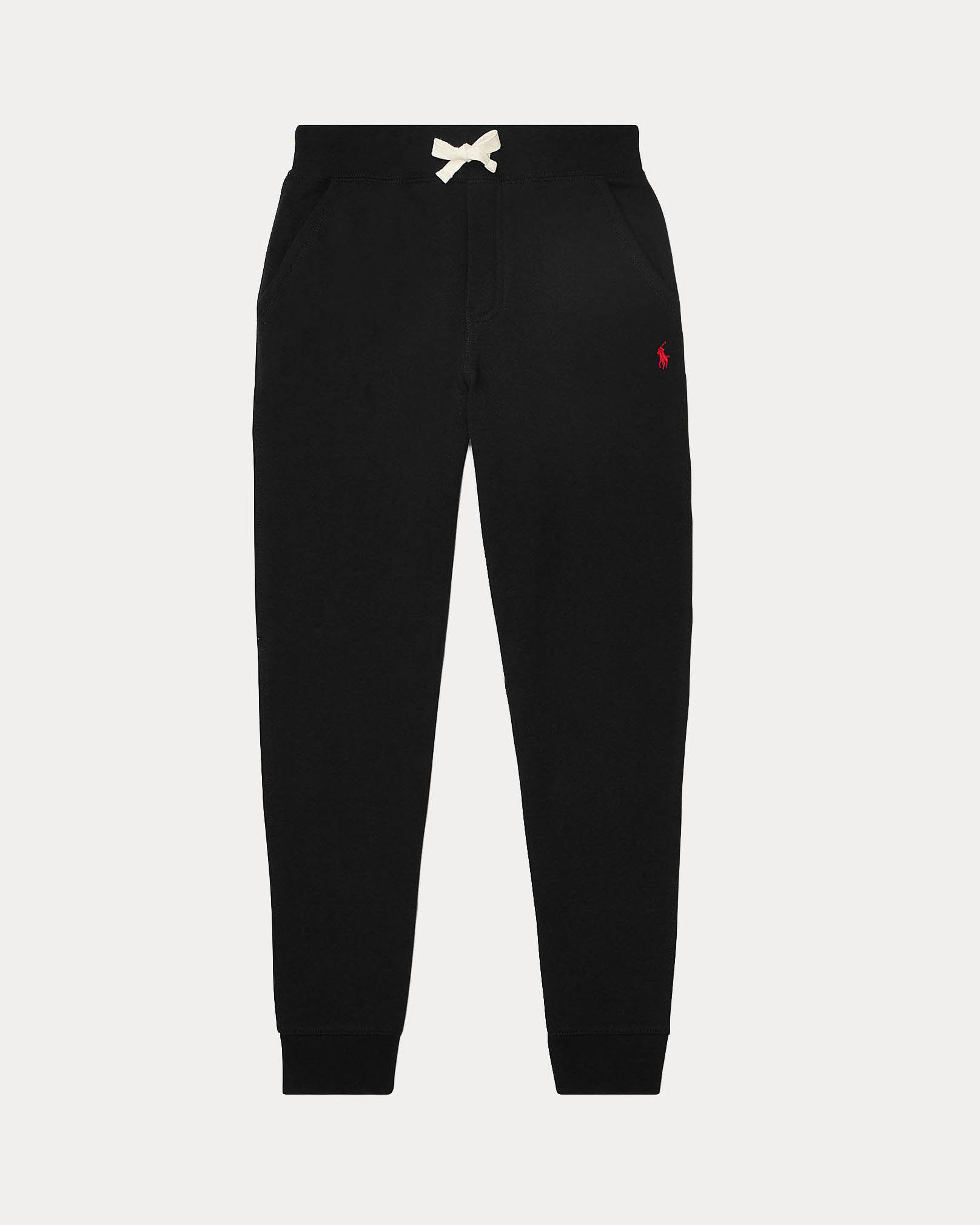 Jogger Polo in felpa di cotone nero con coulisse