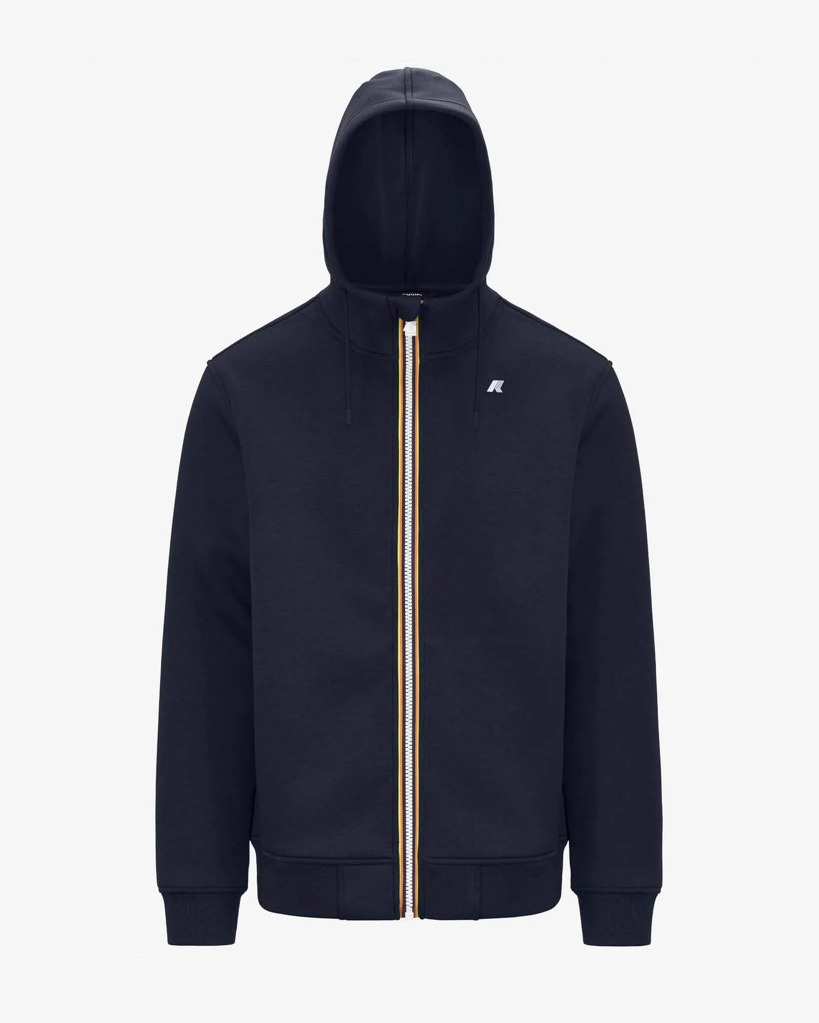 K-way — Felpa K-way Rainer Spacer blu con cappuccio e chiusura zip