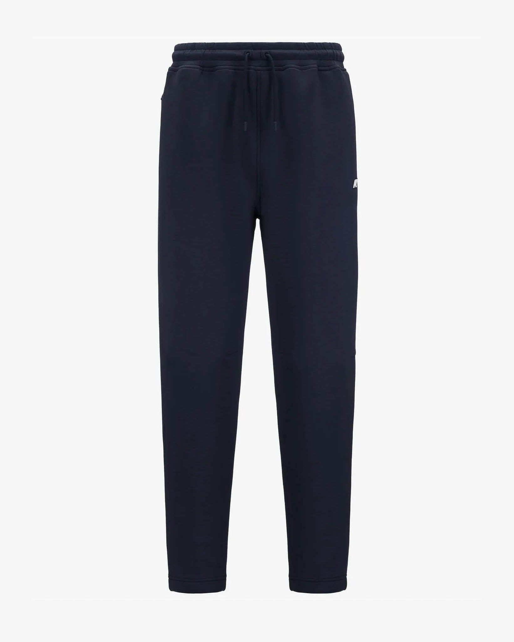 K-way — Pantalone K-way Micka Spacer blu in jersey tecnico elasticizzato con logo K-way sul fianco e taschino a filo sul retro